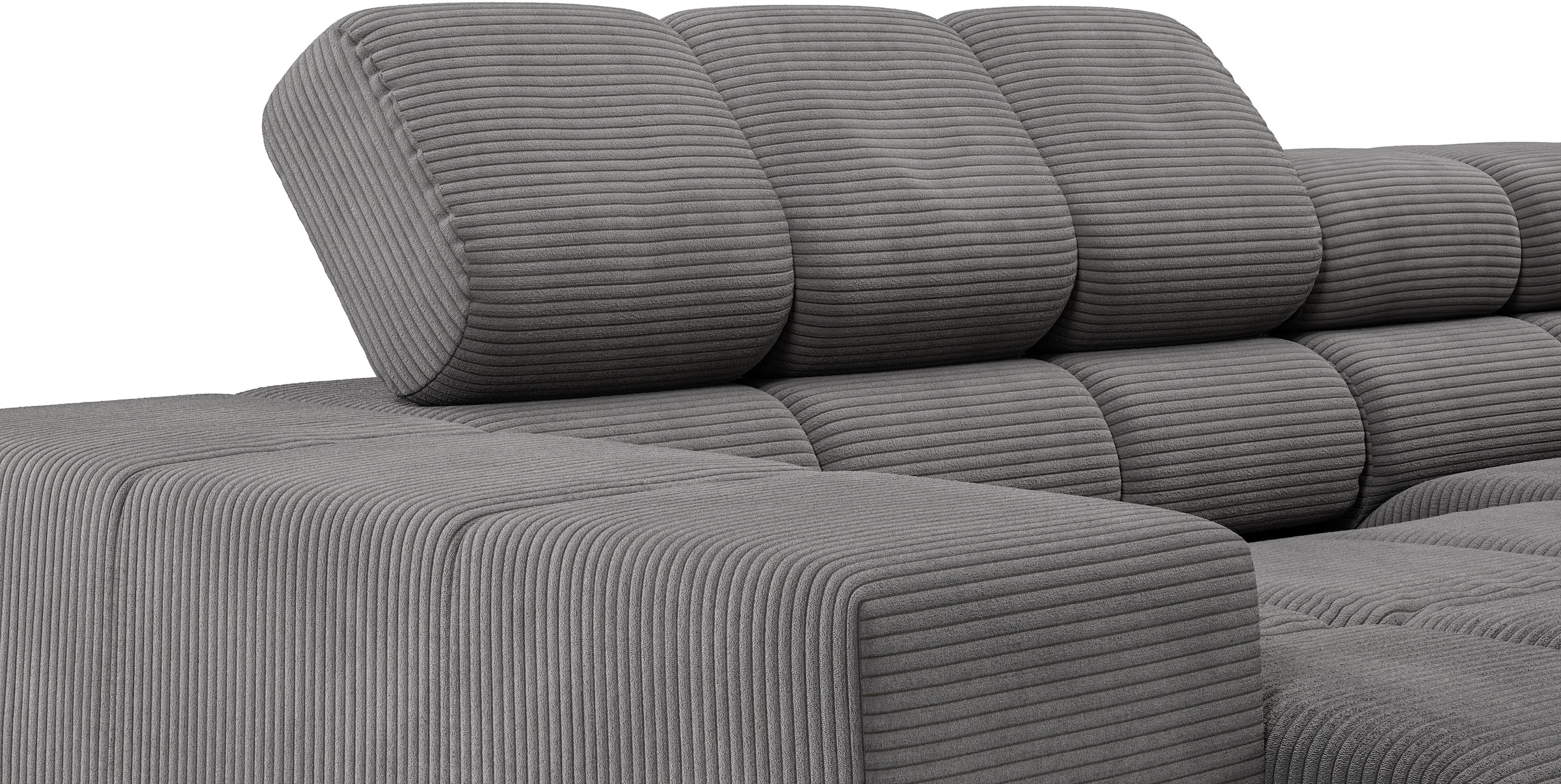 INOSIGN Ecksofa »Ancona, incl. Kopfteilverstellung + 3 Zierkissen, L-Form, Breite 249cm« wahlweise motorische Sitztiefenverstellung, B/T(H: 249/215/70 cm