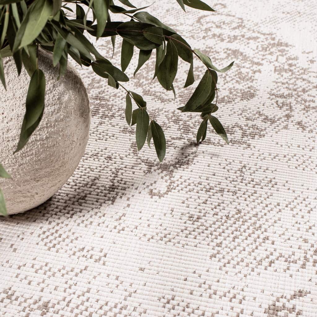 Carpet City Outdoorteppich »DUO RUG 5577«, rund, 5 mm Höhe, Wendeteppich Wetterfest In- & Outdoor, Balkon, Terrasse, Wohnzimmer