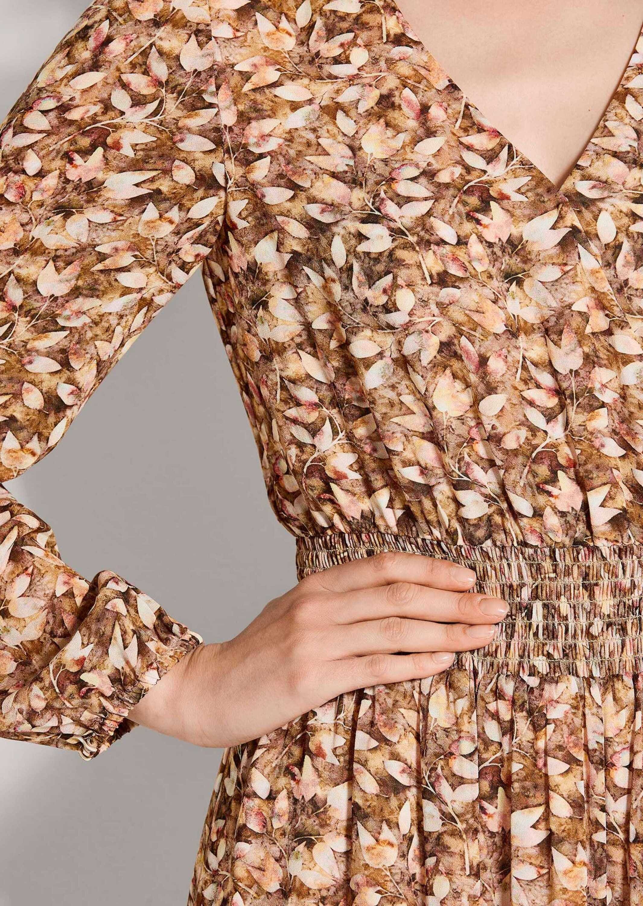 MADELEINE Midikleid »Midikleid Viskosekleid mit Wickeleffekt« Kleid mit Gummizug an der Taille