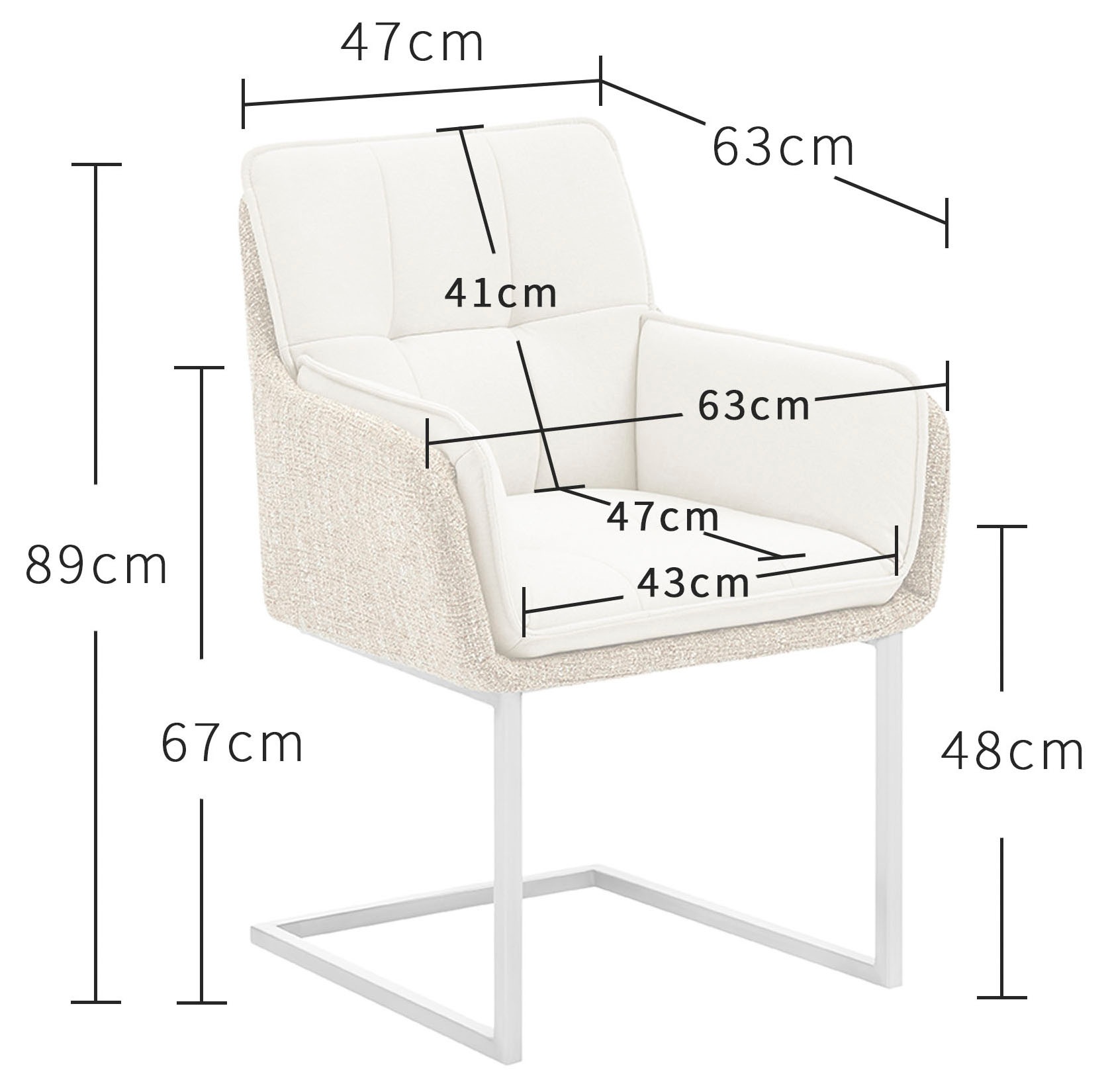 PLACES OF STYLE Esszimmerstuhl »Durham, TOPSELLER!, 1 Esszimmerstuhl in modernem Design, Sitz und Rücken gepolstert