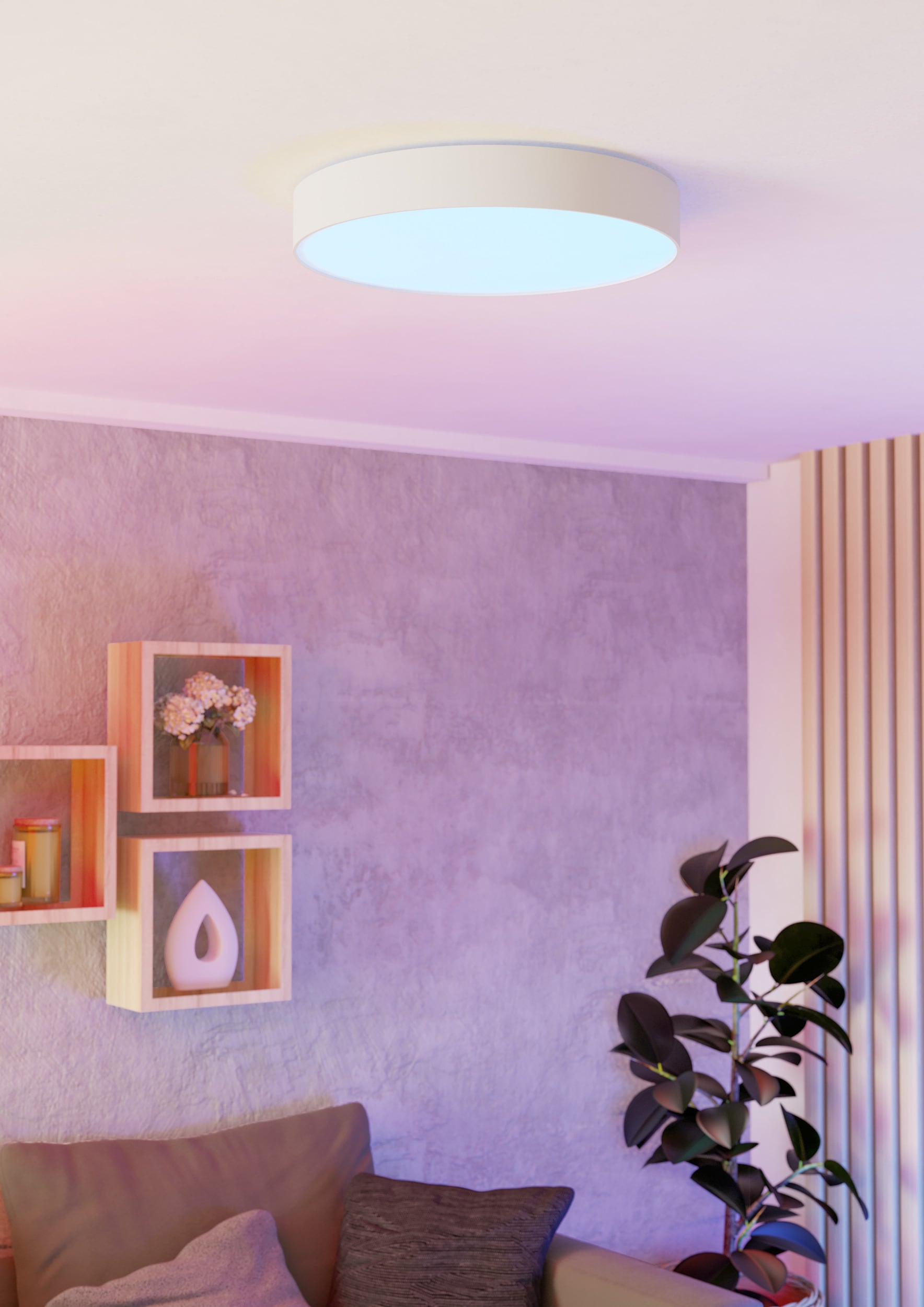 EGLO Deckenleuchte »GALLIZZI-Z Deckenlampe - Kunststoff - LED - 26W - IP20« LED-Modul 1 Stk. Kaltweiß | Neutralweiß | RGB | Warmweiß Wohzimmerlampe, Esszimmerlampe, Flur, Schlafzimmer, H7 x Ø49 cm