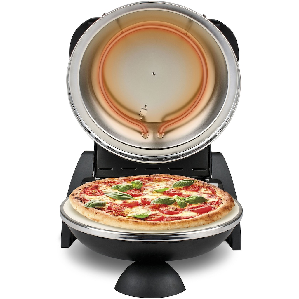 G3Ferrari Pizzaofen »Delizia G1000610 schwarz«, bis 400 Grad mit feuerfestem Naturstein / Pizza und Fladen uvm. in 3 Minuten / die Nr. 1 weltweit der Pizzamaker / auch für Tisch und Garten