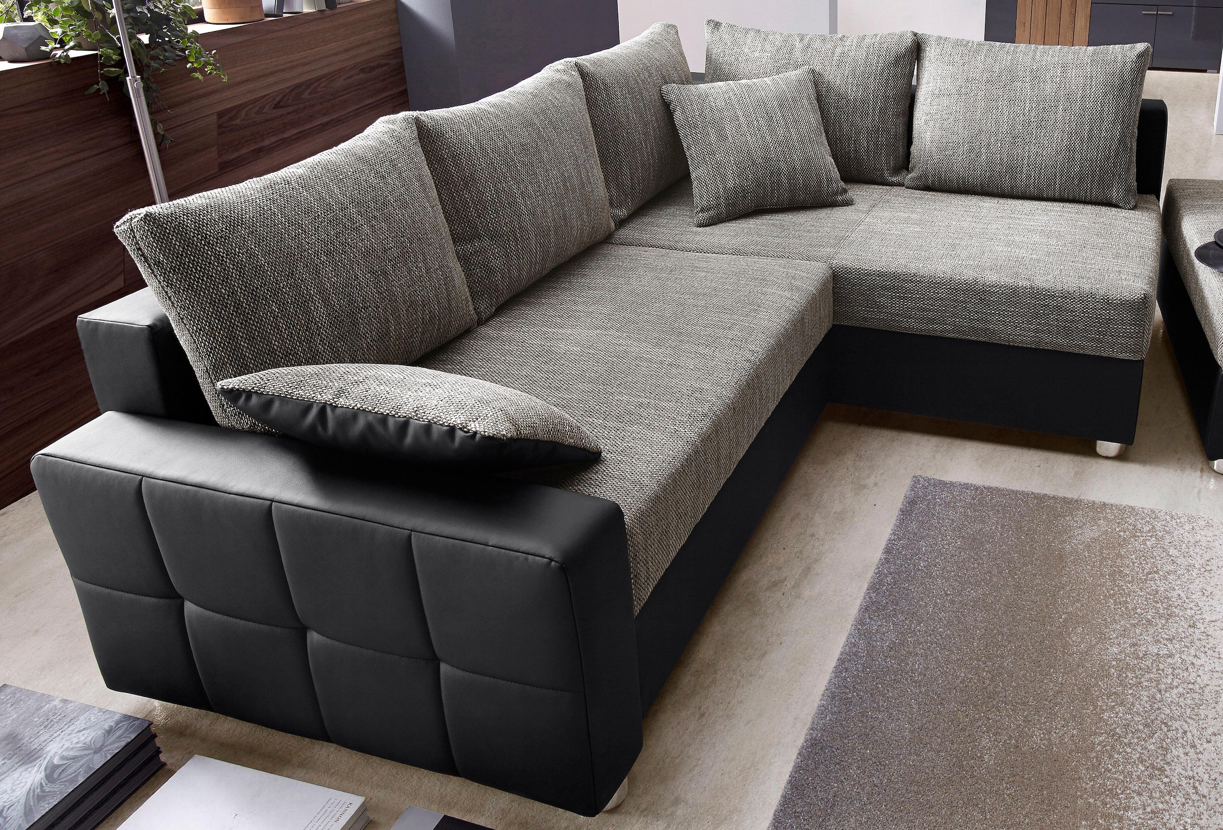 COLLECTION AB Ecksofa Parma, mit Bettfunktion, inkl. Zier- und Rückenkissen