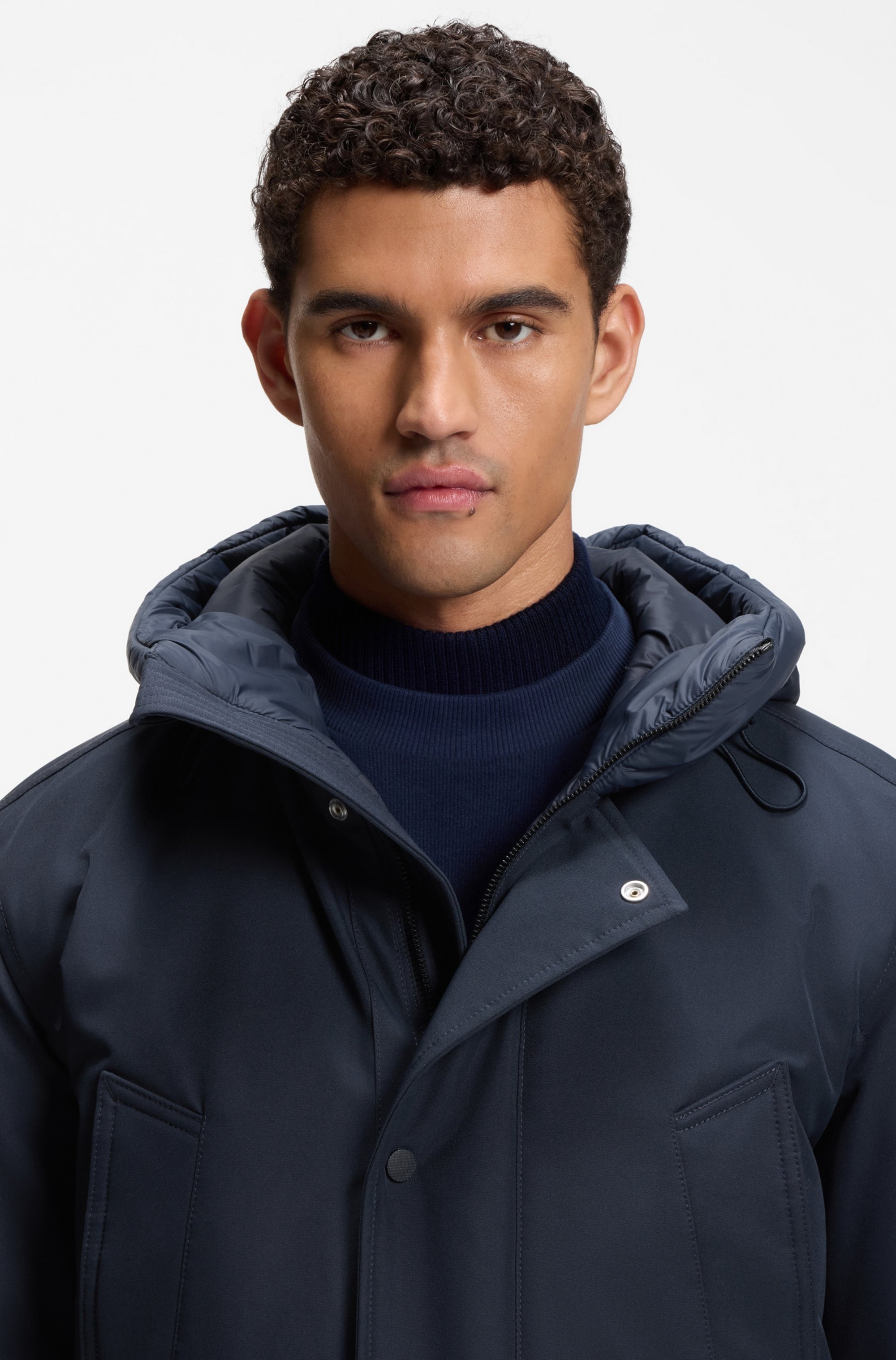 BOSS ORANGE Parka »Osiass1« mit Kapuze im Relaxed Fit, wasserabweisend