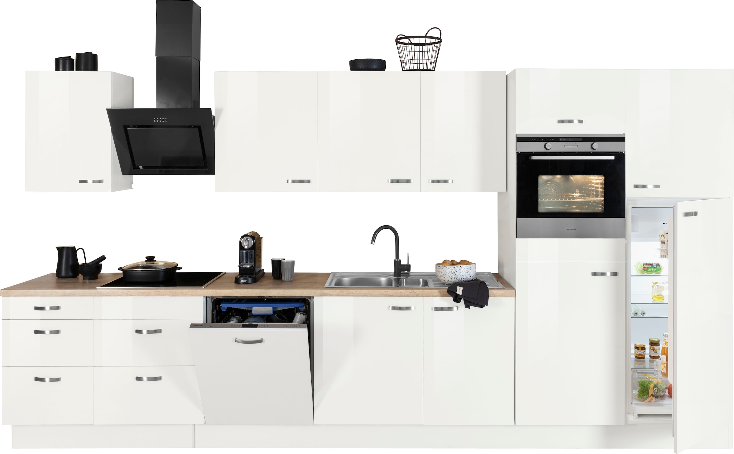 Raten cm,«, OPTIFIT Küchenzeile 400 Breite auf bestellen Soft-Close-Funktion Induktions-Kochfeld, HANSEATIC-E-Geräten, »Cara, mit