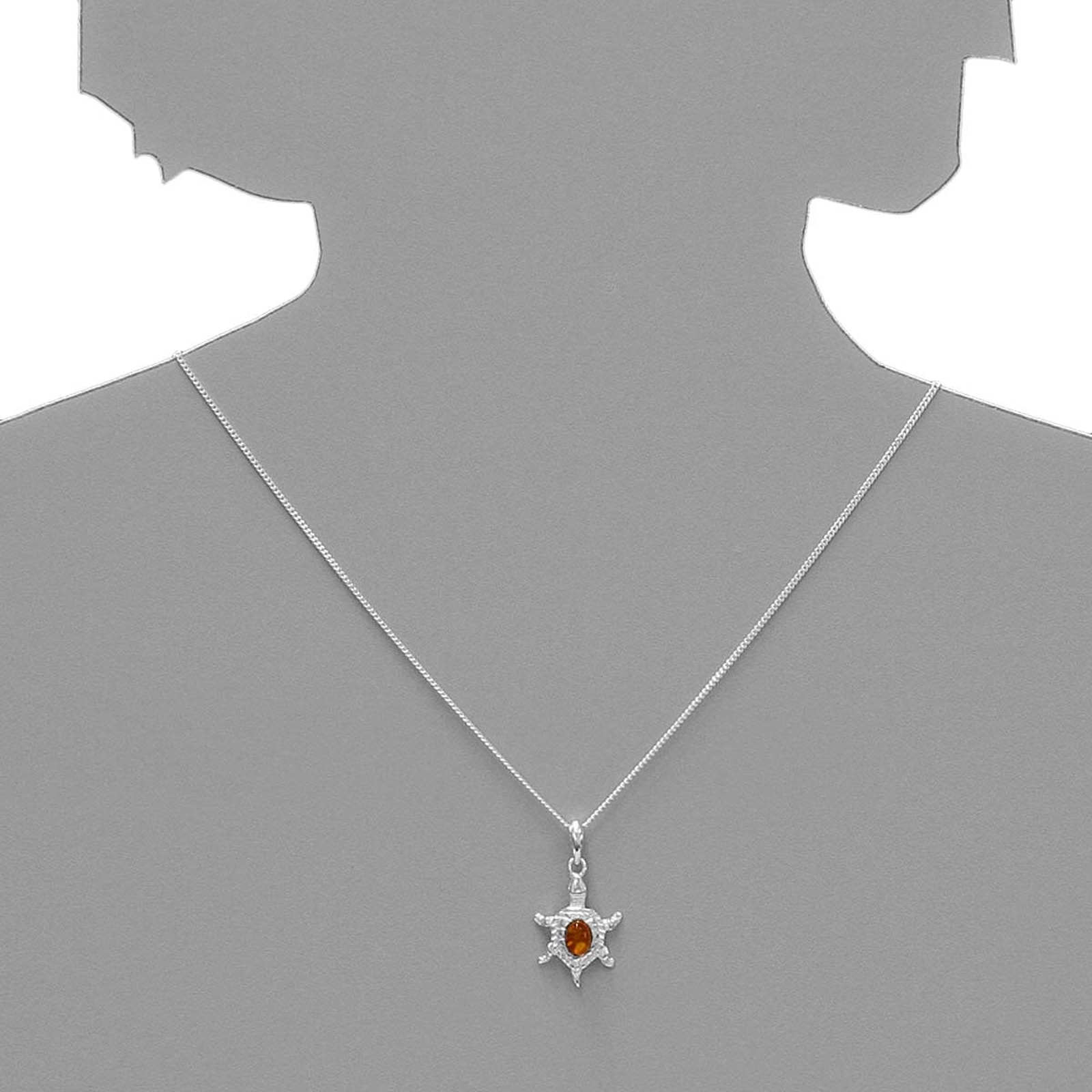OSTSEE-SCHMUCK Kette mit Anhänger »- Schildkröte - Silber 925/000 - Bernstein«