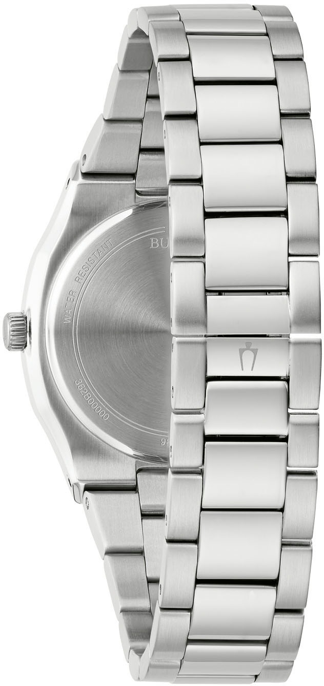 Bulova Quarzuhr, Armbanduhr, Damenuhr, Perlmuttzifferblatt, Diamant, Edelstahlarmband