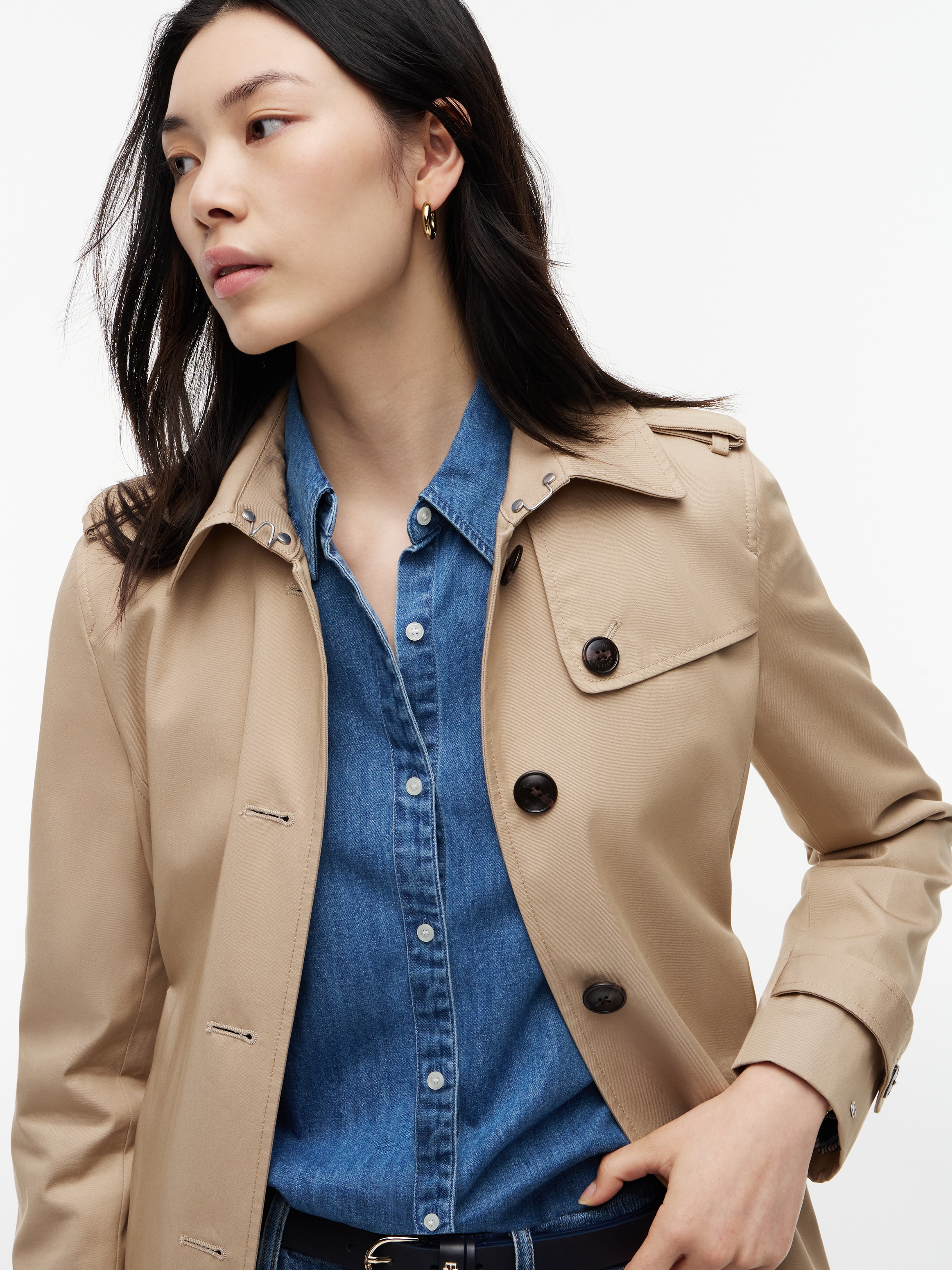 Tommy Hilfiger Langjacke »HERITAGE SINGLE BREASTED TRENCH« mit den typischen Trenchcoat-Details