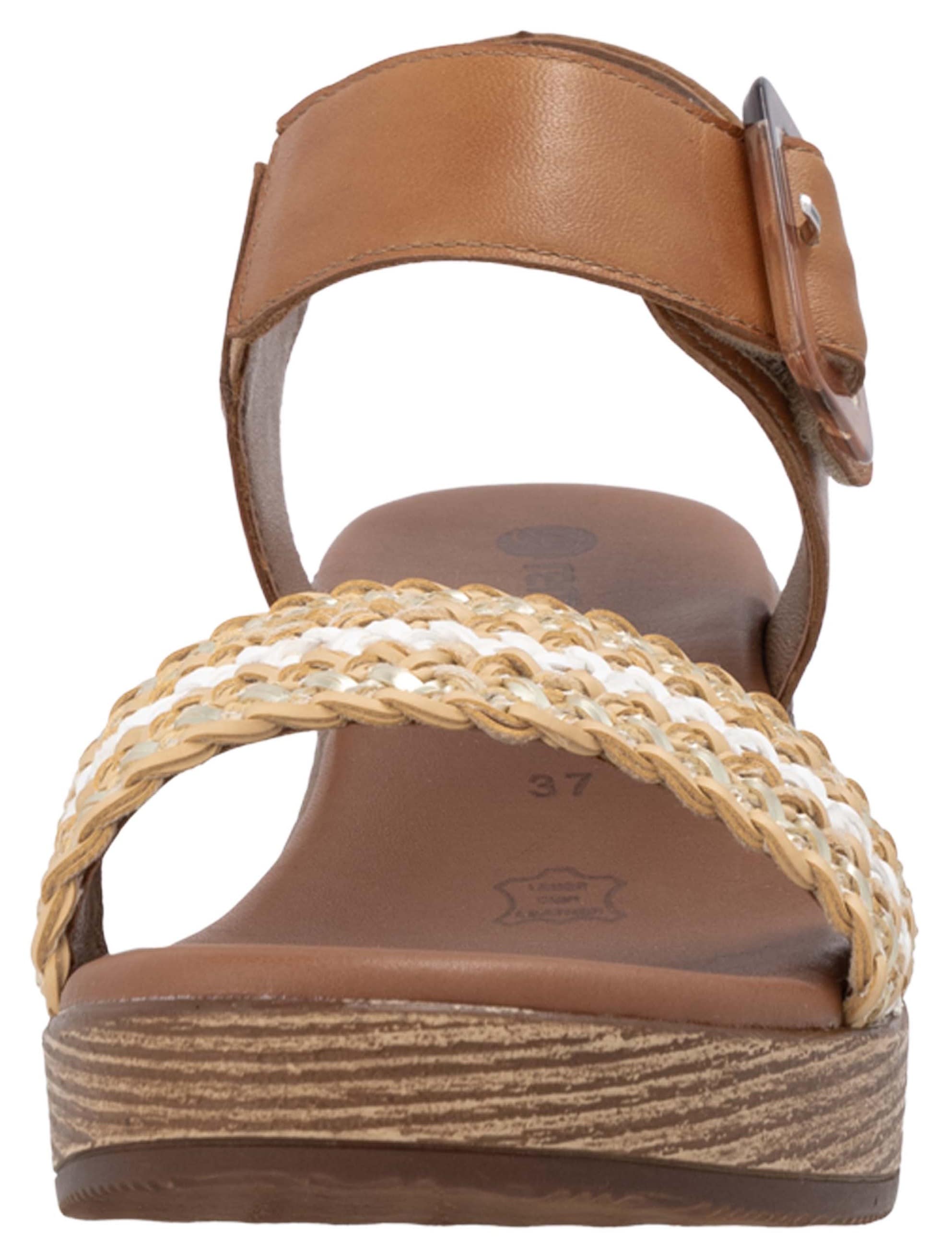 Remonte Sandalette, Blockabsatz, Plateau, Sandale, Sommerschuh mit Bandage in Bastoptik
