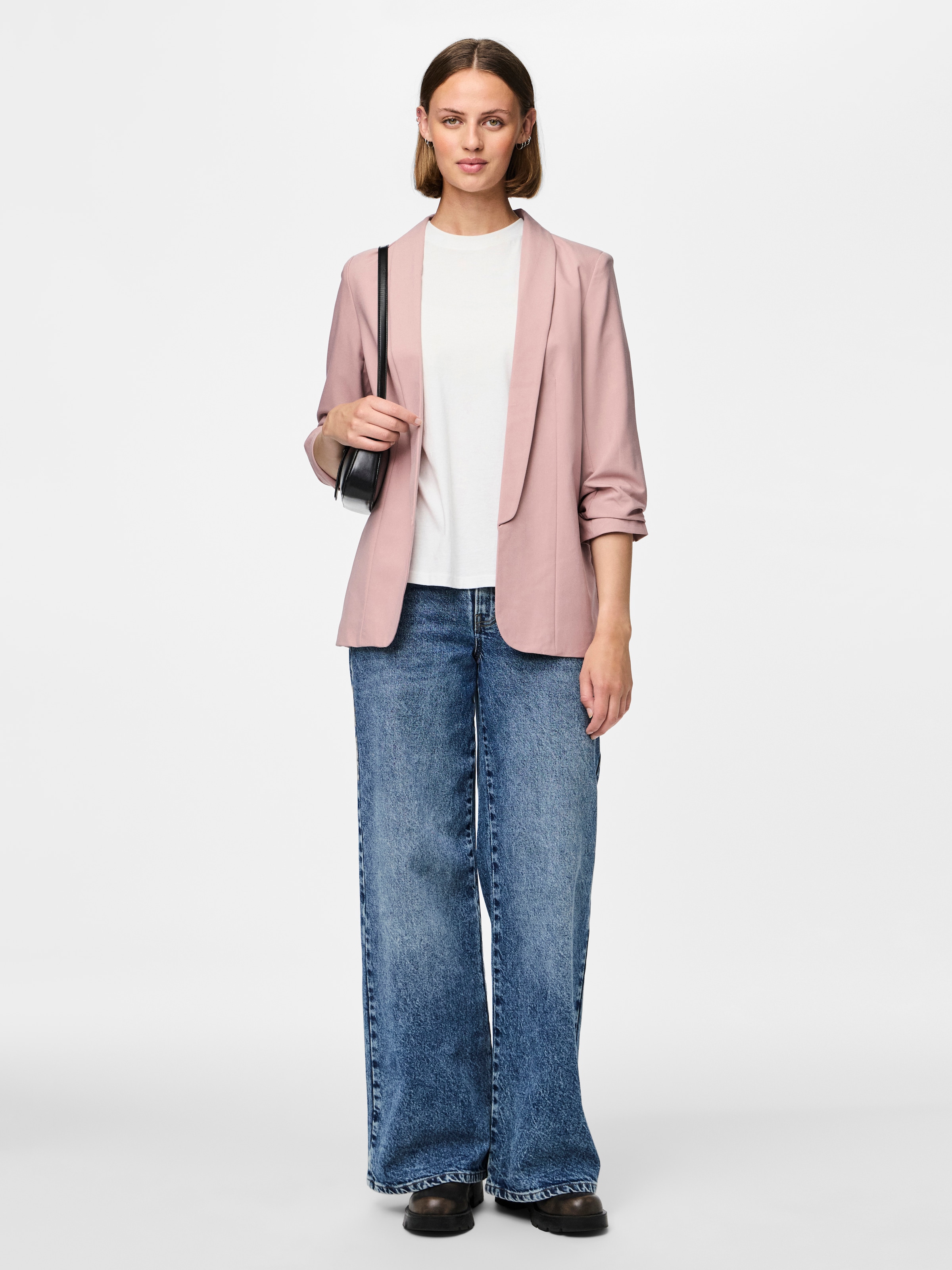 pieces Blusenblazer »PCBOSELLA 3/4 BLAZER NOOS«, mit Faltendetail am Ärmel