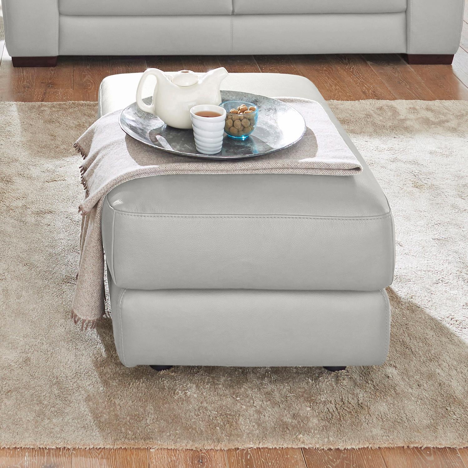 CALIA ITALIA, Hocker »Gaia, hochwertiger, edler Lederhocker mit erstklassigem Sitzkomfort«, tortora, Leder SORRENTO - 100% Leder;Leder BULL - 100% 