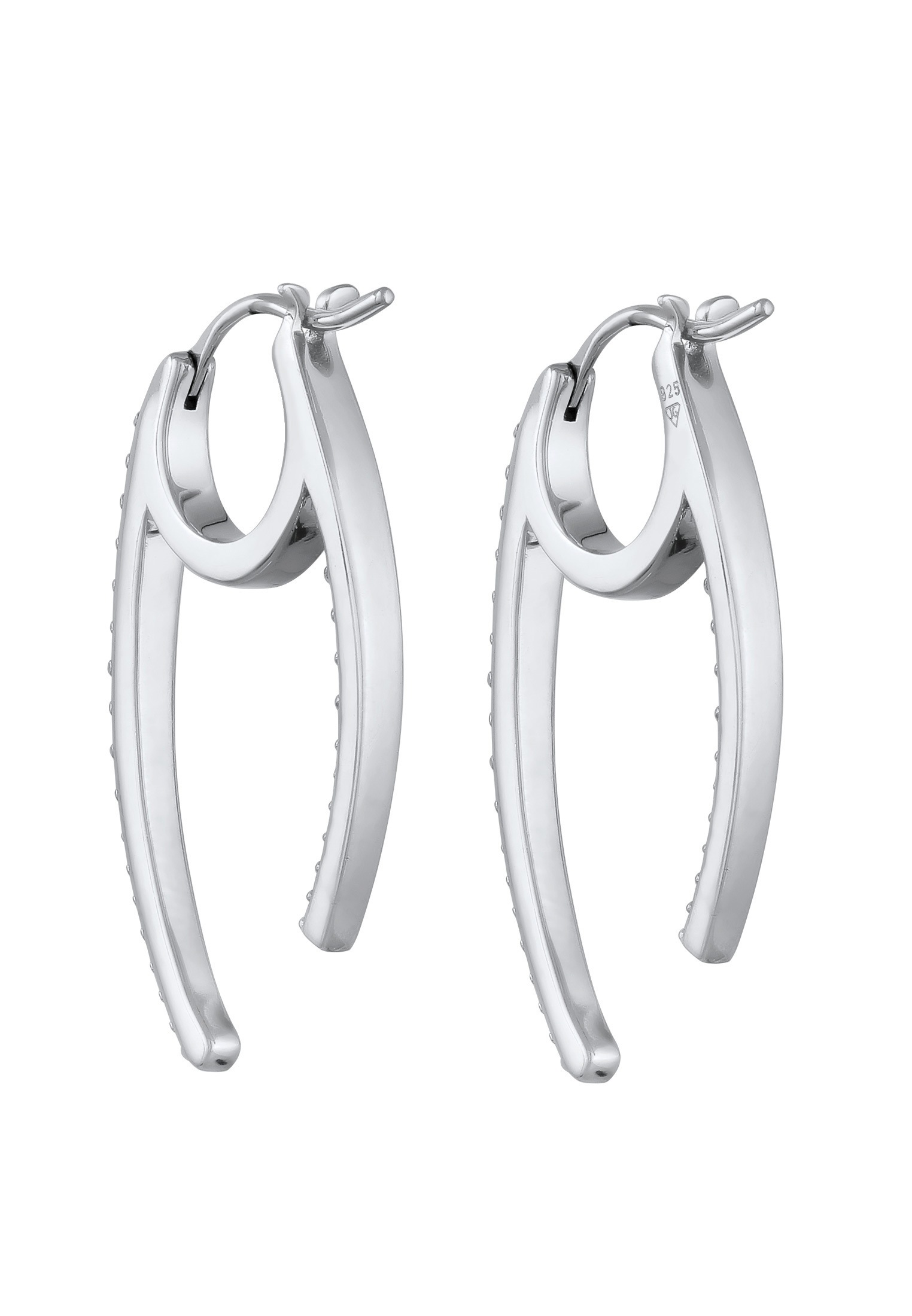 Elli Paar Creolen »Ohrringe Creolen Oval Kristalle Elegant 925 Silber«