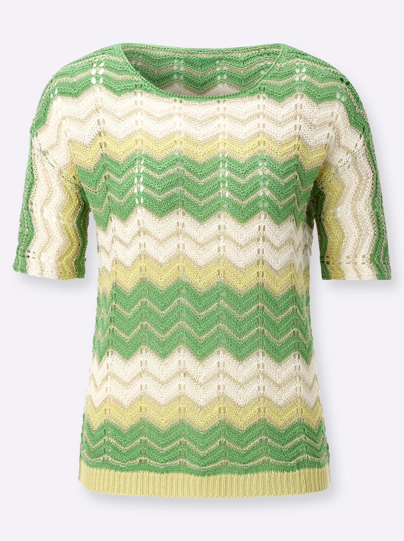 creation L Rundhalspullover »Ajour-Pullover«