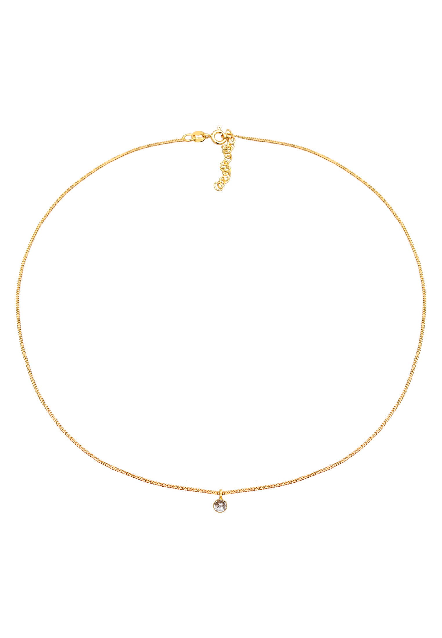 Elli Choker »Halskette Choker Turmalin Quarz Anhänger Rund 925 Silber«