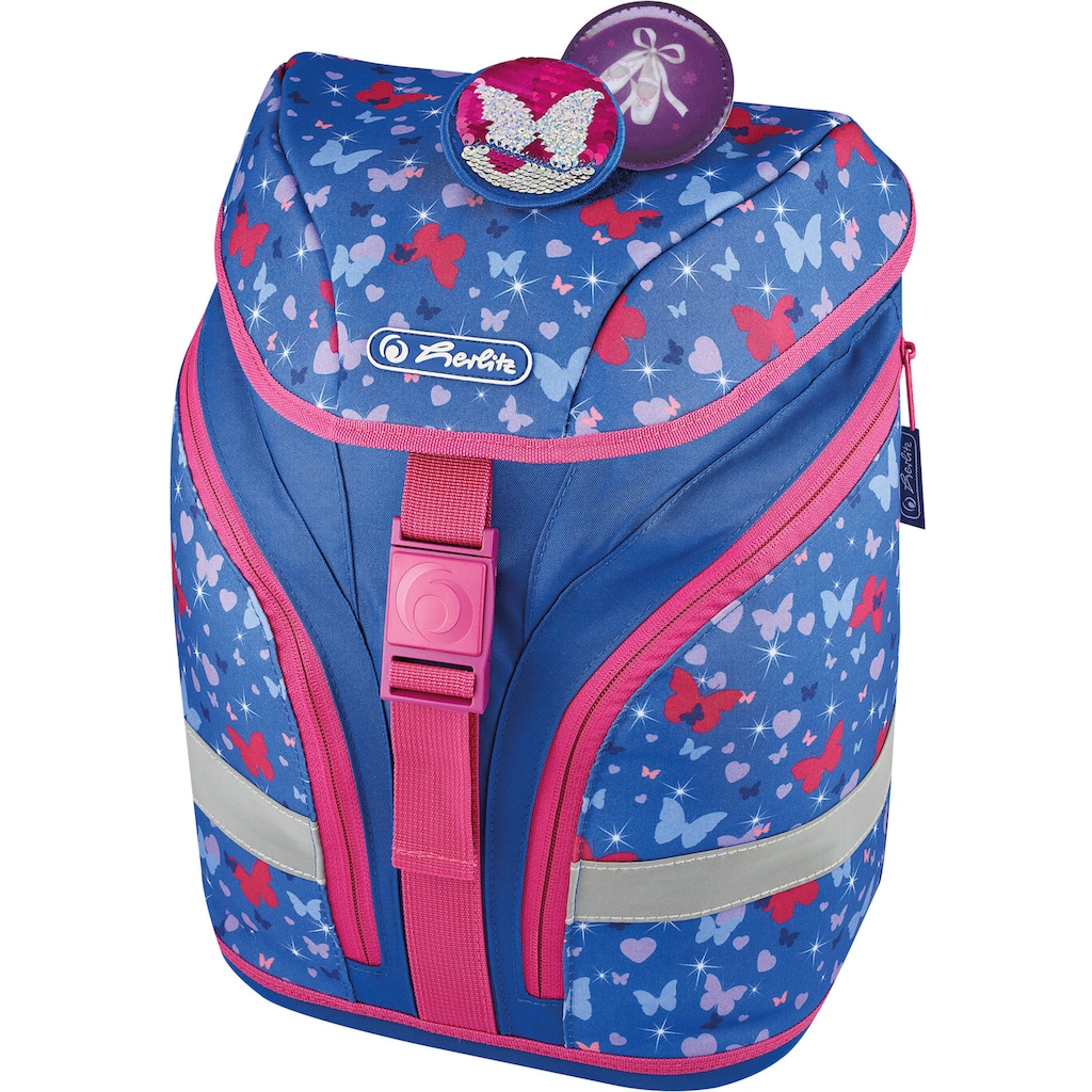 Herlitz Schulrucksack »SoftLight Plus Butterfly«, Reflektoren-Floureszierende Flächen