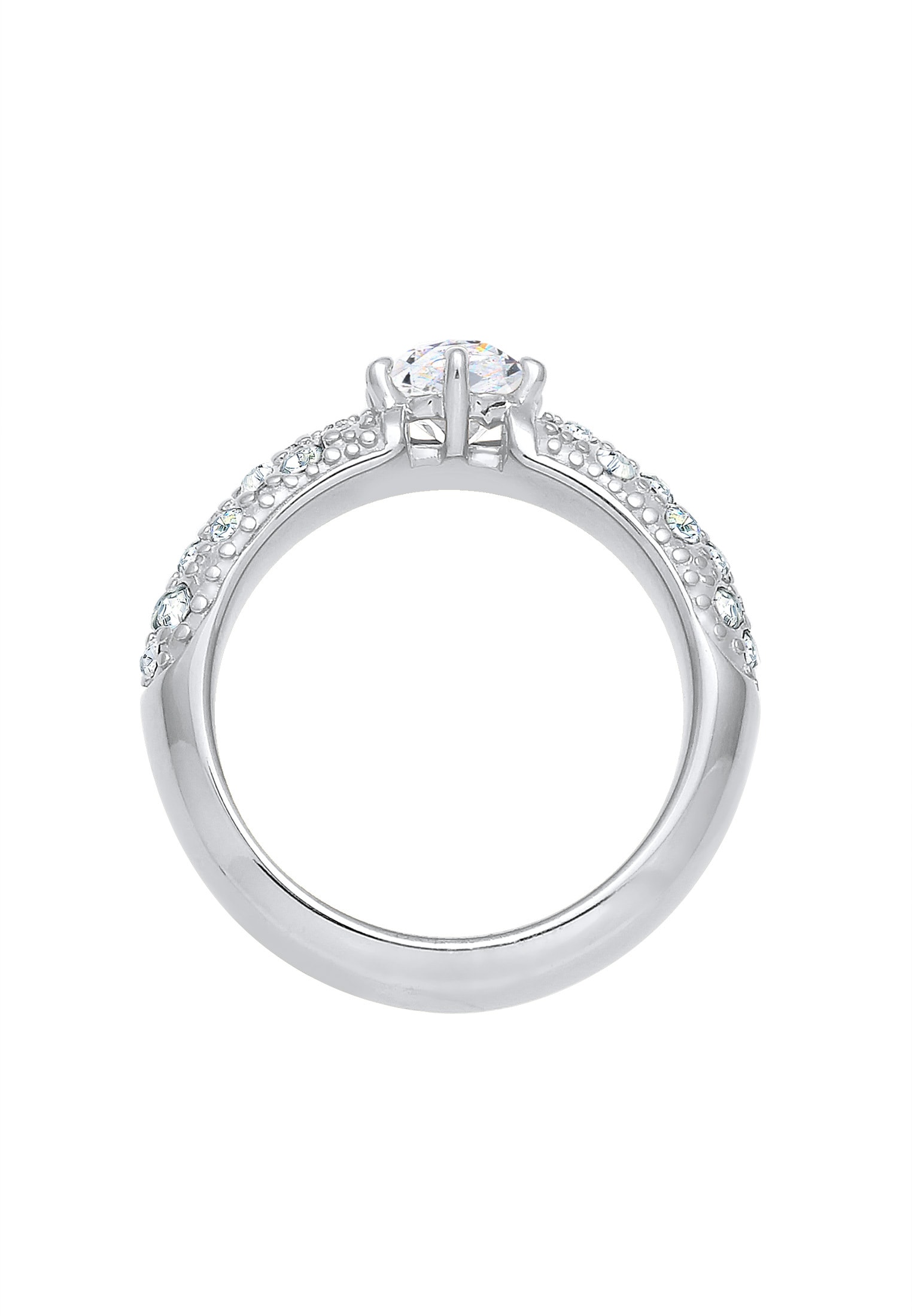 Elli Premium Trauring »Ring Glas Kristalle Weiß 925 Sterling Silver«