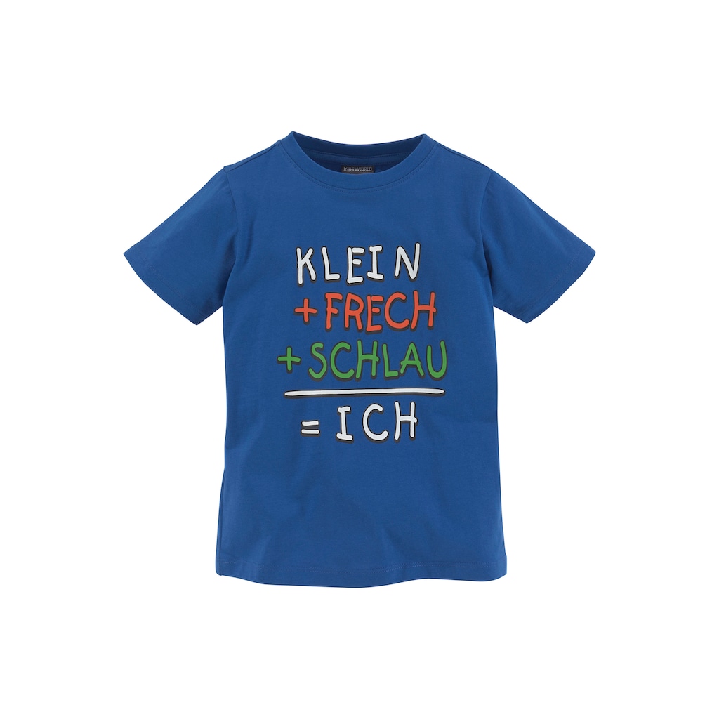 KIDSWORLD T-Shirt »KLEIN+FRECH+SCHLAU...«, cooler Spruch