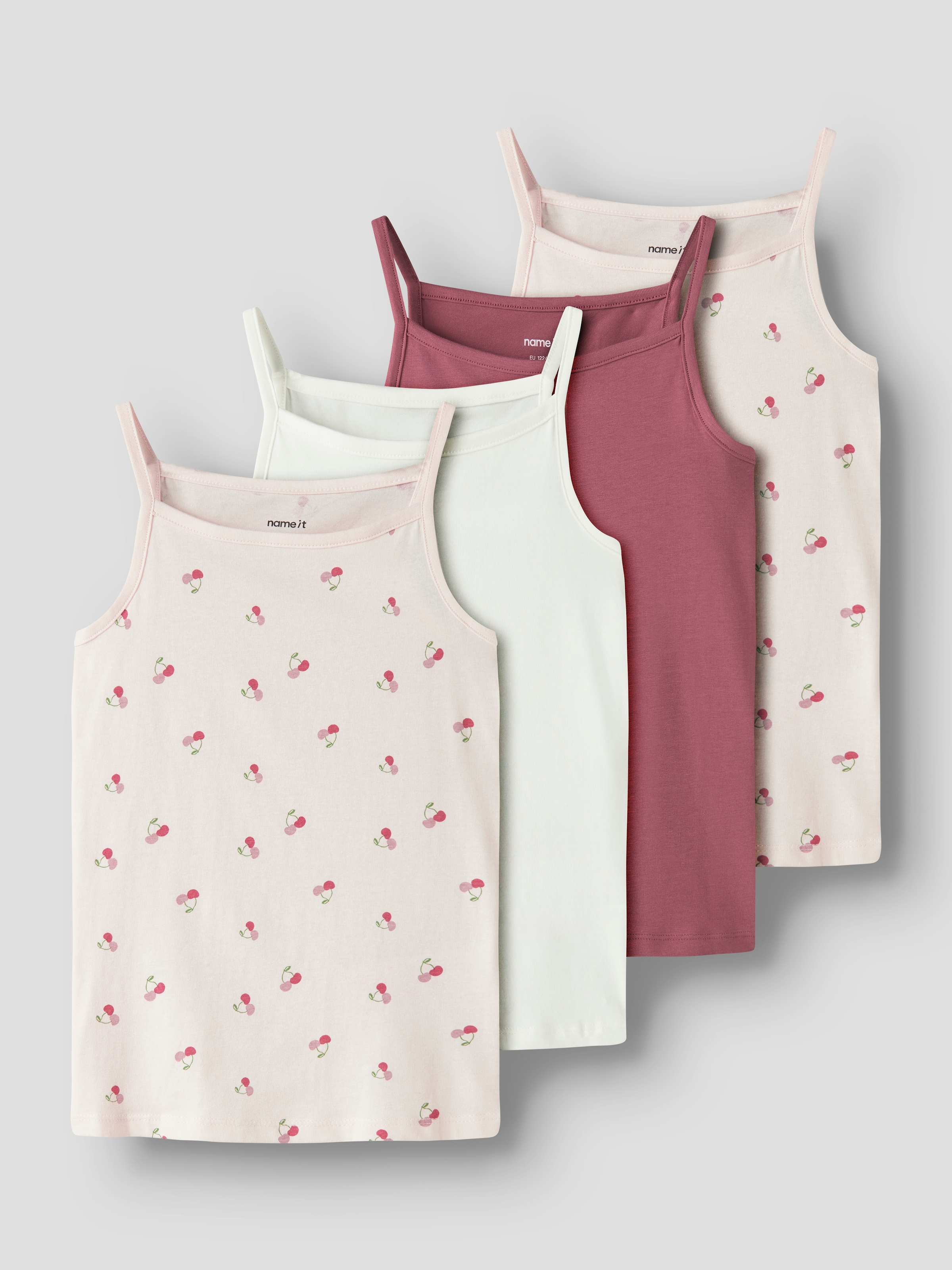Name It Unterhemd »NKFSTRAP für Mädchen mit Stretchkomfort im 4er-Pack« Packung, 4 Stk. bedruckt, casual, regular fit, Baumwollmischung, Rundhals