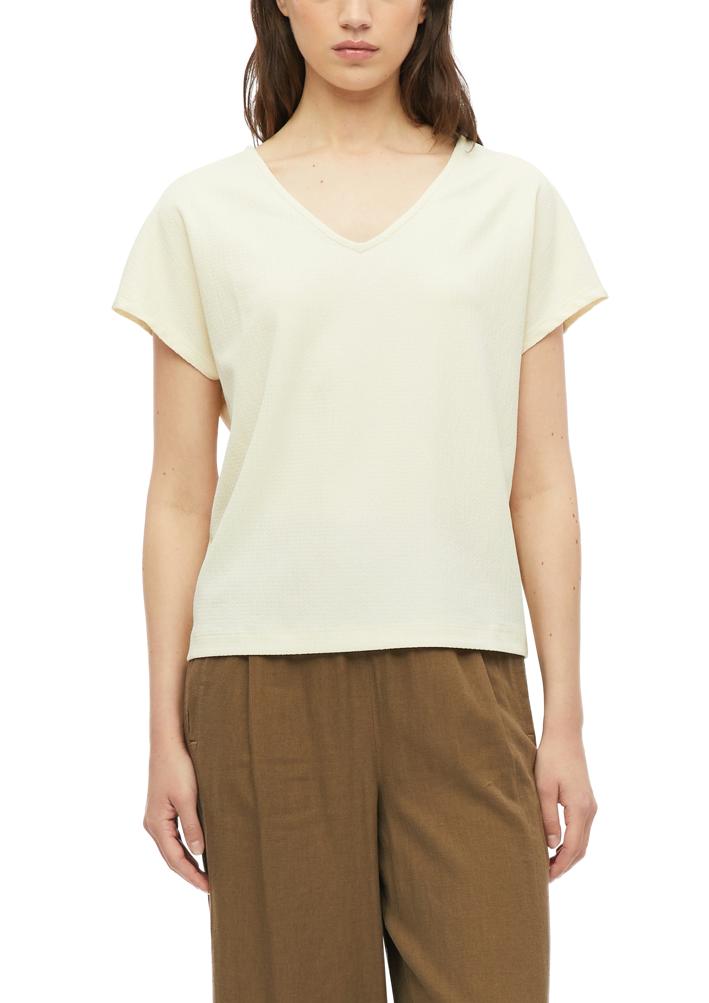 s.Oliver Kurzarmshirt Sommershirt mit V-Ausschnitt