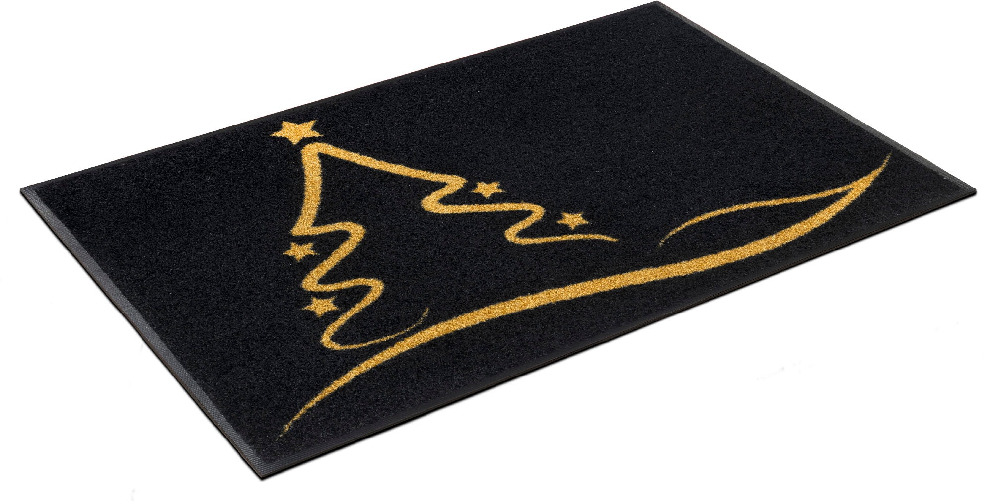 Kleen-Tex Tannenbaum, by Schmutzfangmatte,Motiv Fußmatte rechteckig, waschbar »Golden wash+dry Weihnachten rutschhemmend, Shine«,