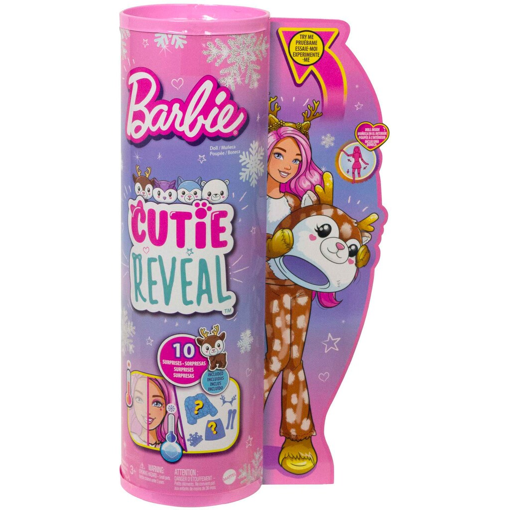 Barbie Anziehpuppe »Cutie Reveal Winter Sparkle Series, Deer«