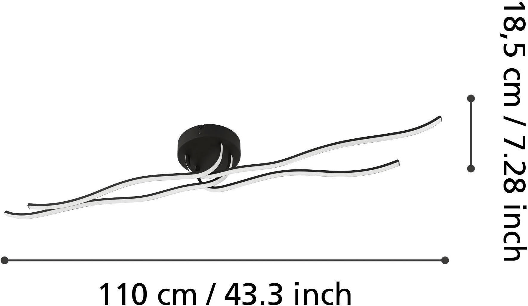 EGLO Deckenleuchte »Selvina 1 Deckenlampe, Aluminium. Stahl und Kunststoff, Flurlampe« LED-Modul 1 Stk. Warmweiß Deckenlampe 65 x 13 cm, Flurlampe, Küchenlampe, Wohnzimmerlampe