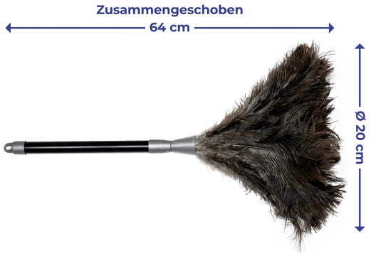 Maximex Staubwedel »Straußenfeder Staub-Magnet«, Staubbesen mit 100% echten Straußenfedern, ausziehbarer Teleskopstiel