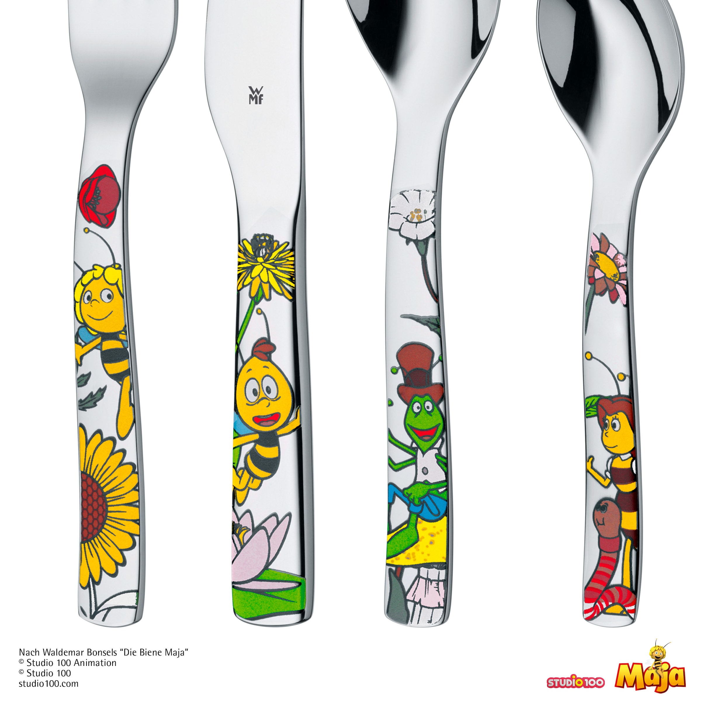 WMF Kinderbesteck »Die Biene Maja«, (Set, 4 tlg.), ab 3 Jahren, hygienisch, säurefest
