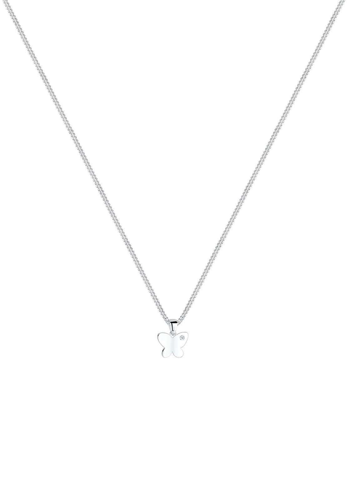 Elli DIAMONDS Silberkette »Halskette Schmetterling Diamant Weiß Brillantschliff (0.015 ct) 925 Sterling Silber«