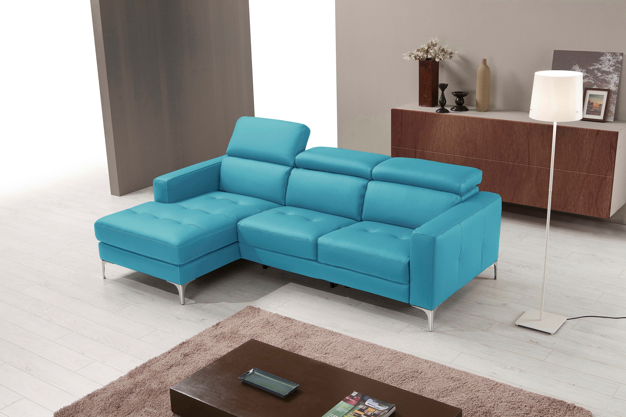 Egoitaliano Ecksofa »Matt, erstklassiger Sitzkomfort, aufwendige Detailverarbeitung, L-Form«, mit verstellbaren Kopfteilen zum Relaxen