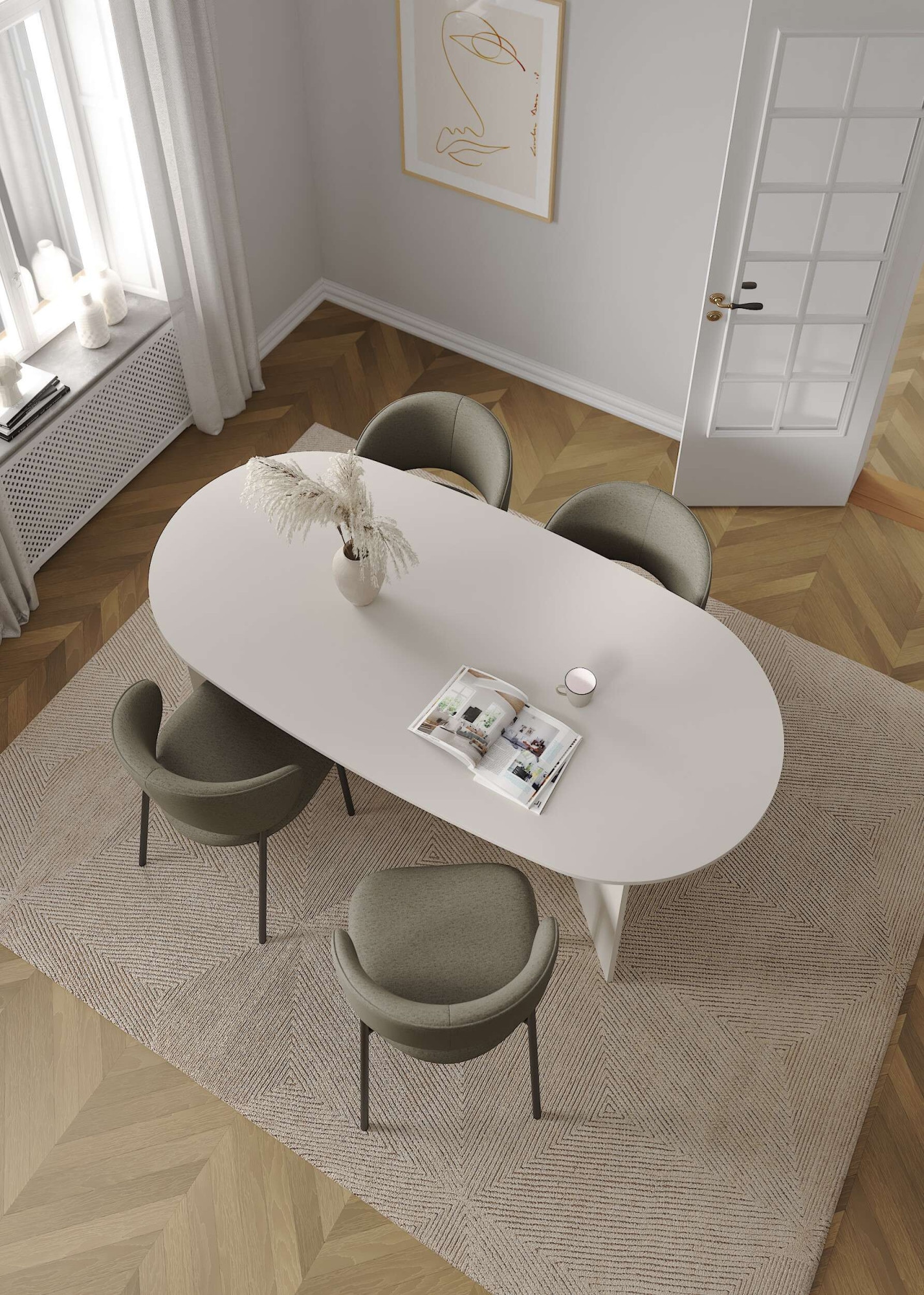 Home affaire Esstisch »FAMILY - eleganter & ovaler Tisch in kaschmir, Made in Denmark« Pflegeleichte Oberfläche im zeitlosen und skandinavischen Design