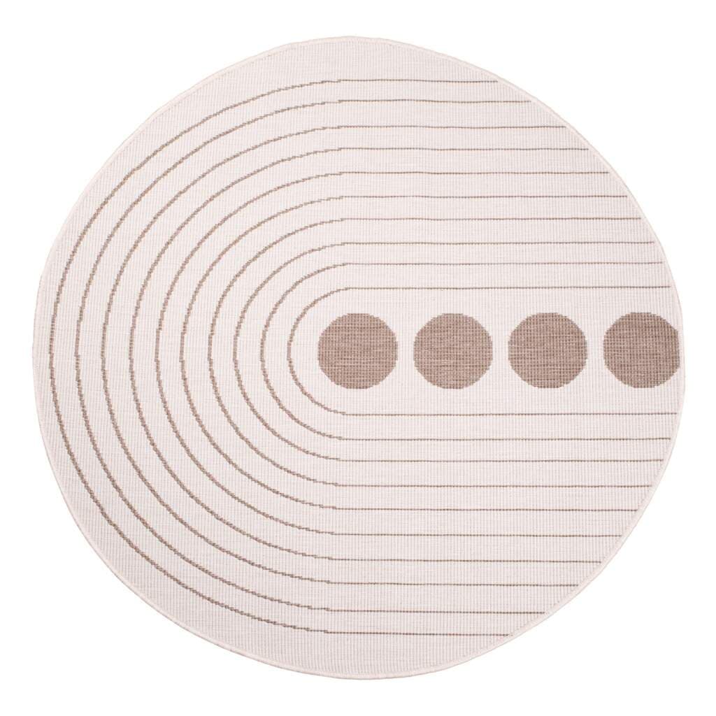 Carpet City Outdoorteppich »DUO RUG 5739«, rund, 5 mm Höhe, Wendeteppich Wetterfest In- & Outdoor, Balkon, Terrasse, Wohnzimmer