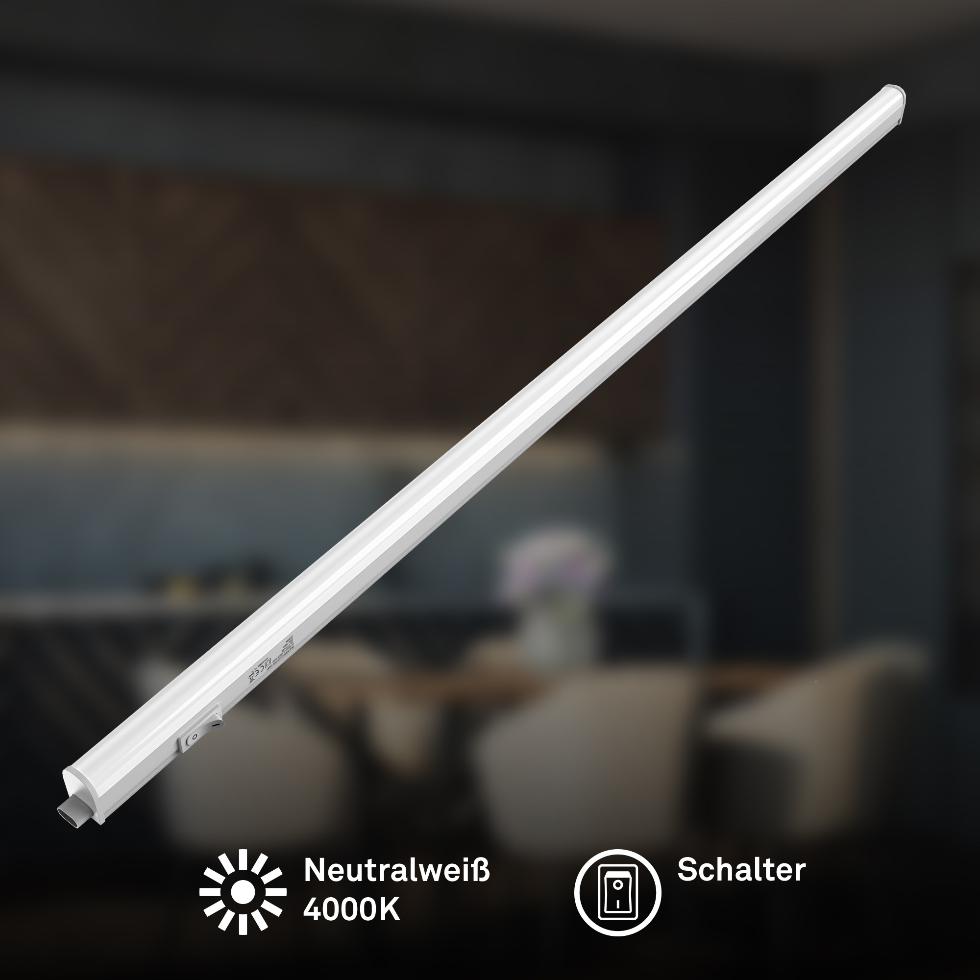 Briloner Leuchten LED Unterbauleuchte »TOOK« LED-Board 1 Stk. Neutralweiß 118,7x2,2x3 cm, Küche, Schrank, Küchenlampe, Werkstatt