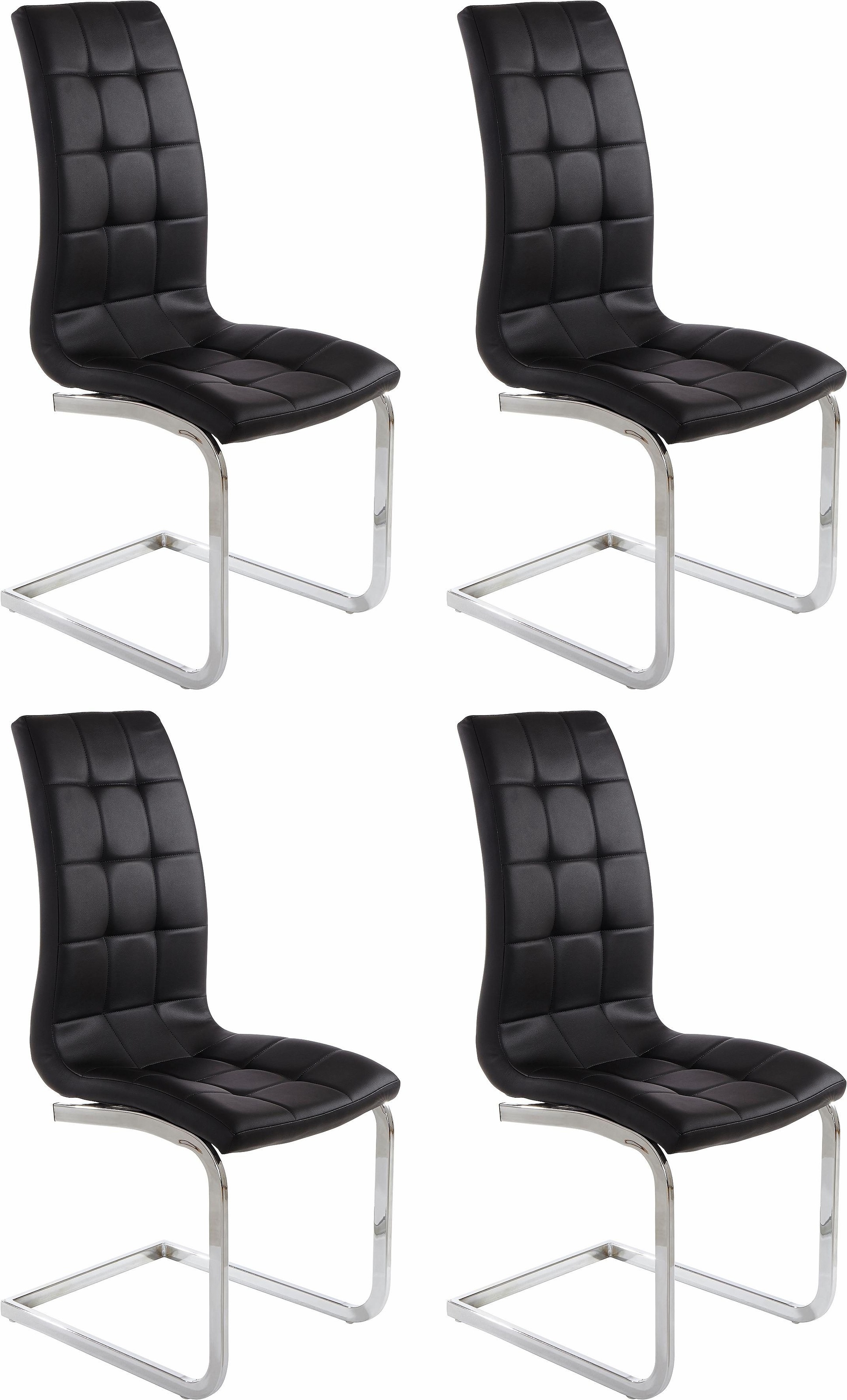 OTTO home Freischwinger "Lola" (Set) 4 Stk.2 oder 4 Stück, Bezug in Kunstleder oder Samtsoff, chrom Metallgestell