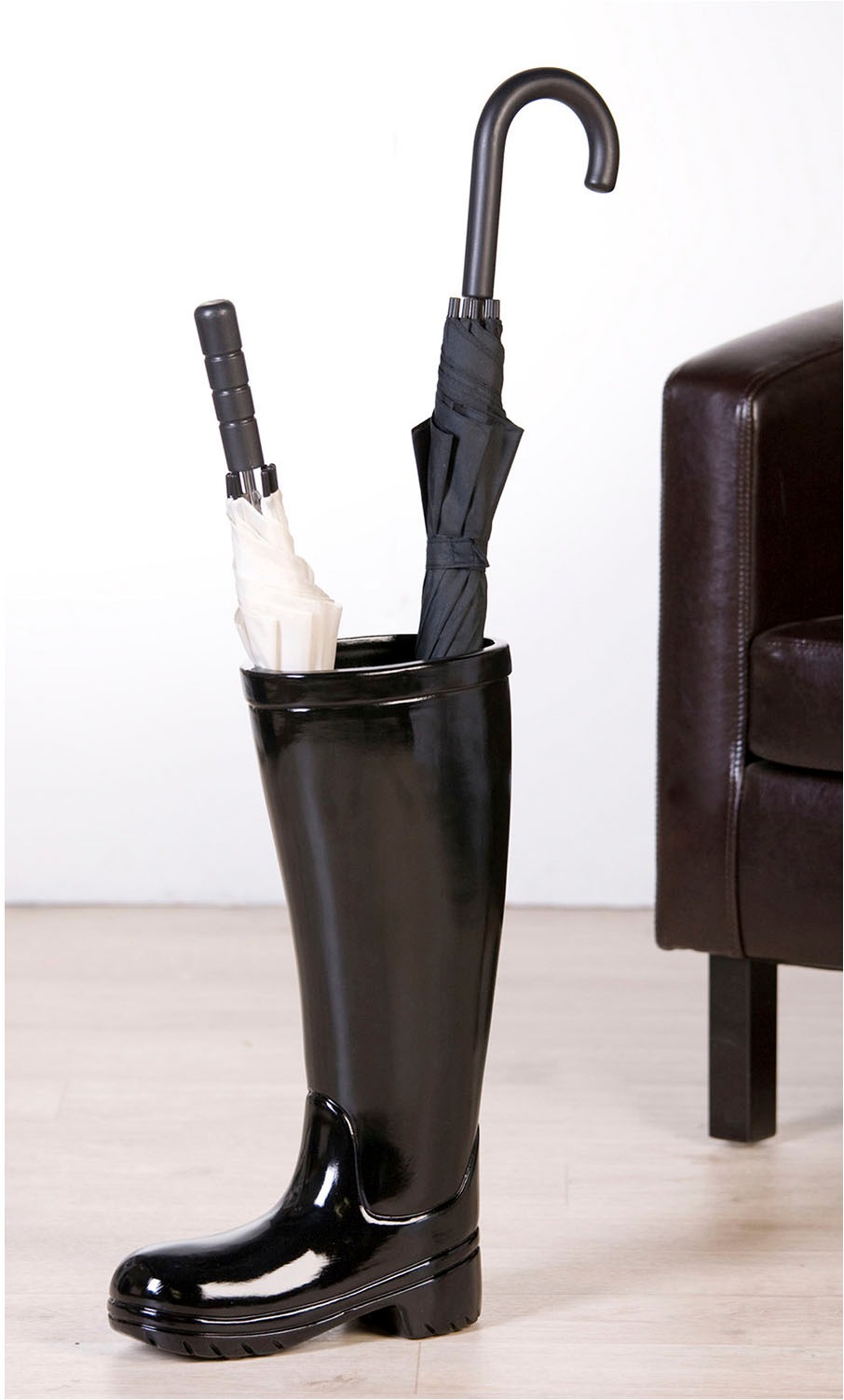 Casablanca by Gilde Schirmständer »Schirmständer Gummistiefel Stiefel schwarz H. 45 cm«, (1 St.)