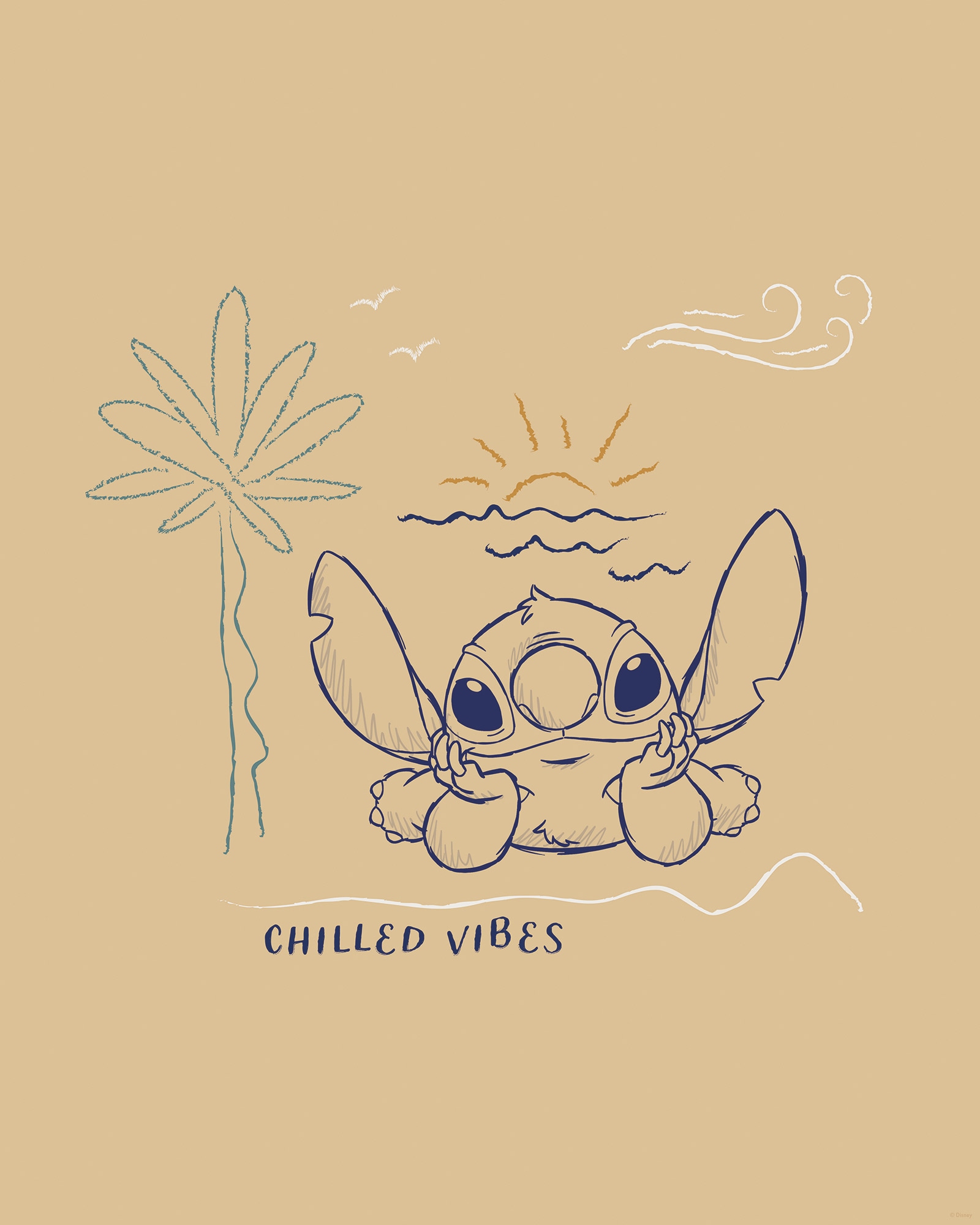 Komar Wandbild »Disney Lilo and Stitch Chilled Vibes«, Disney, (Set, 1 St.), 40 x 50 cm (Breite x Höhe) - Kinderzimmer, Dekoration