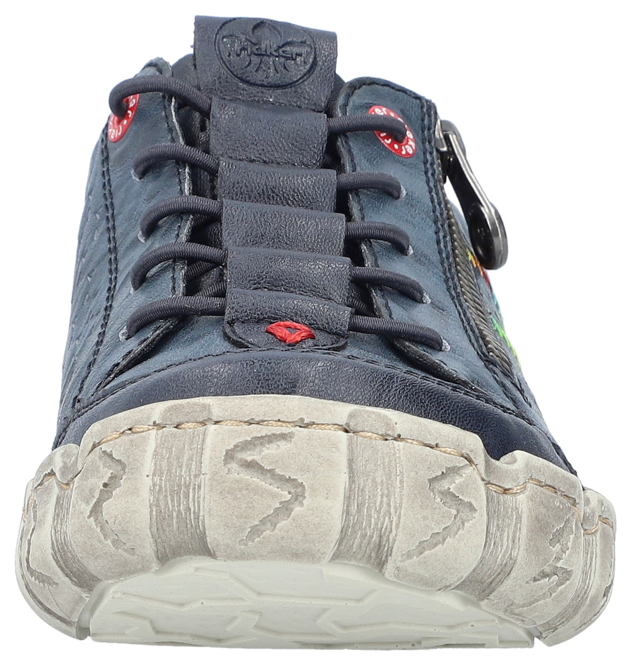 Rieker Sneaker, Freizeitschuh, Halbschuh, Schlupfschuh, mit bunter Ziernaht