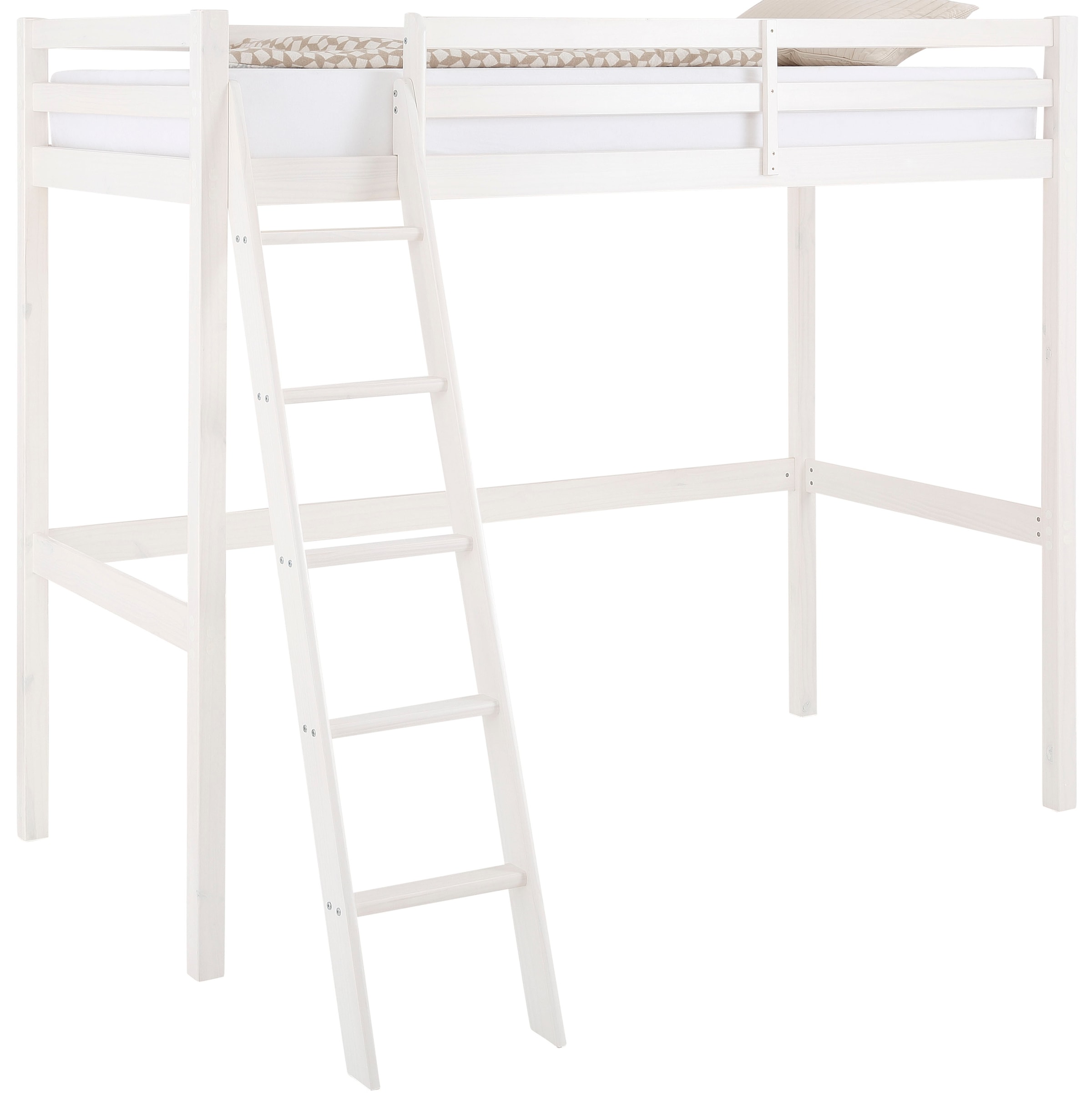 Lüttenhütt Kinderbett »Alpi, Hochbett, Stellfläche unter dem Bett« Kiefernholz, Inklusive Leiter und Lattenrost, Liegefläche 90x200 cm