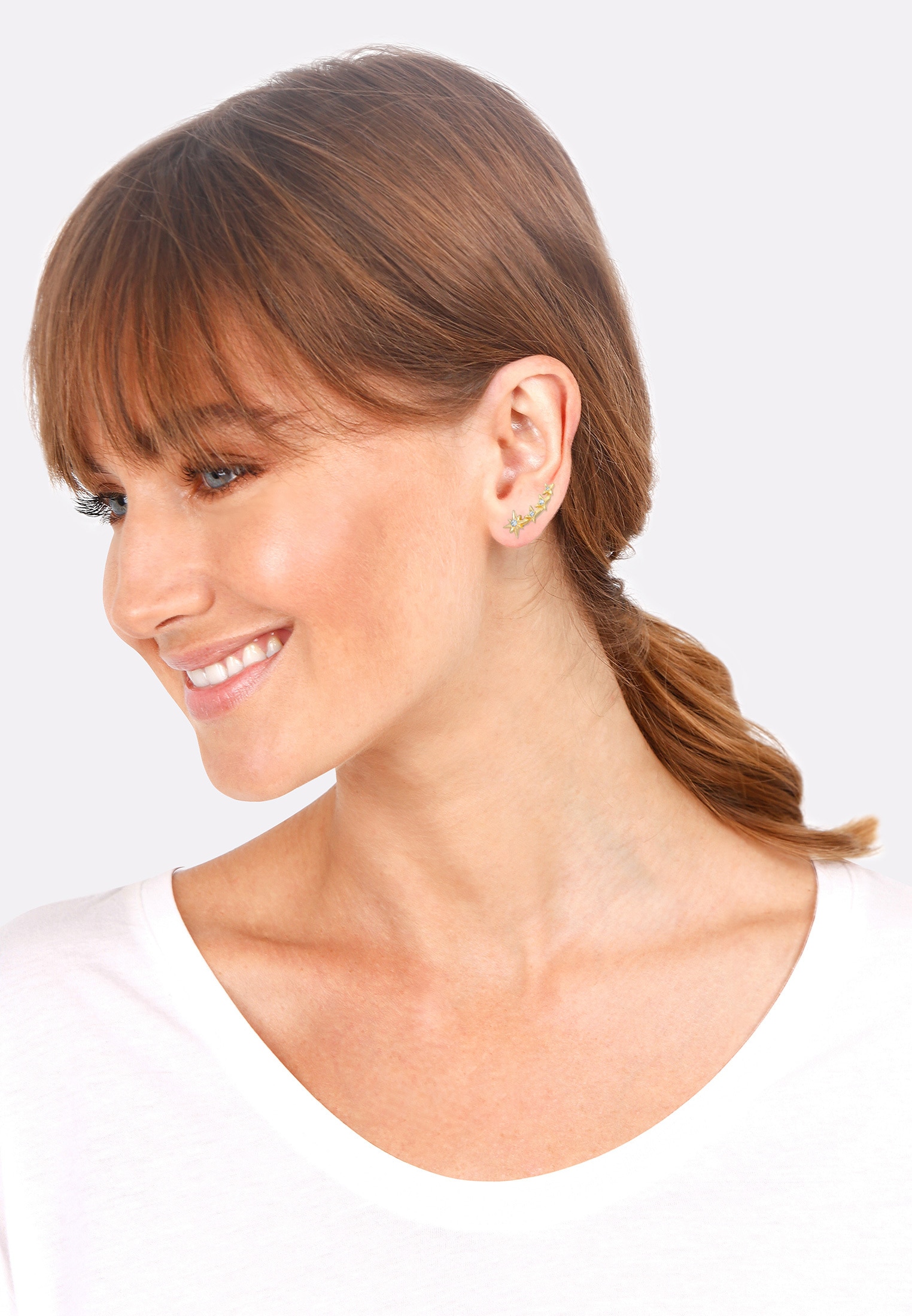 Elli Ohrstecker-Set »Ohrringe Ear Climber Stecker Stern Set (3 tlg) 925 Silber, mit Kristallen von Swarovski®«
