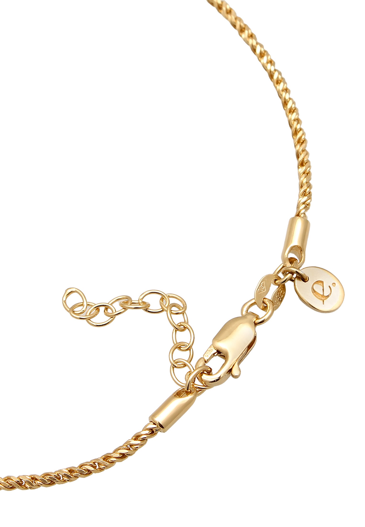 Elli Premium Fußkette »Fußschmuck Kordelkette 925 Sterling Silber vergoldet«