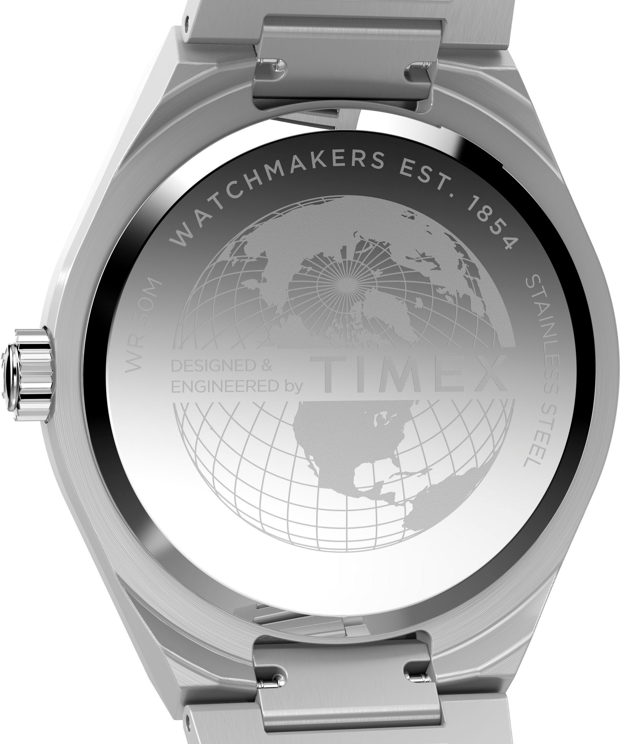 Timex Quarzuhr »CONTINENTAL GMT« Armbanduhr, Herrenuhr,Edelstahlarmband,Datum, Leuchtzeiger