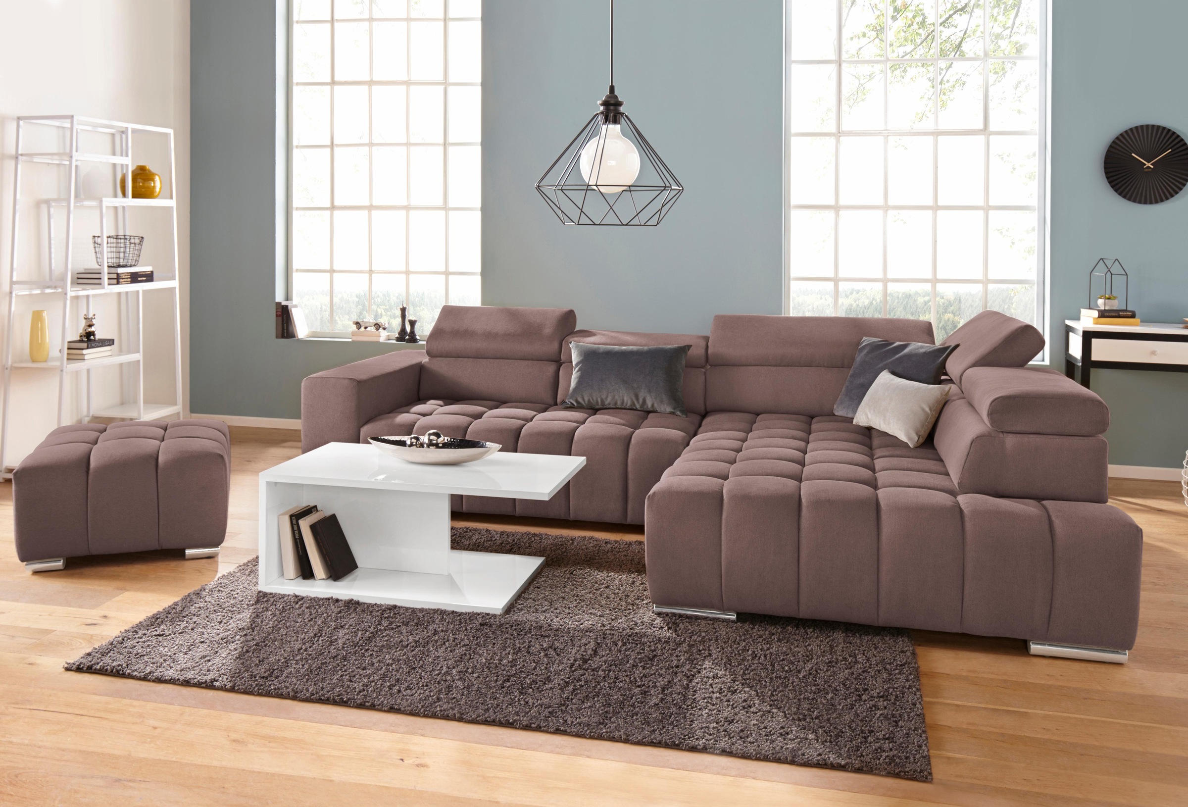 exxpo - sofa fashion Ecksofa Elias, L-Form, mit Kopf- bzw. Rückenverstellung, wahlweise mit Bettfunktion