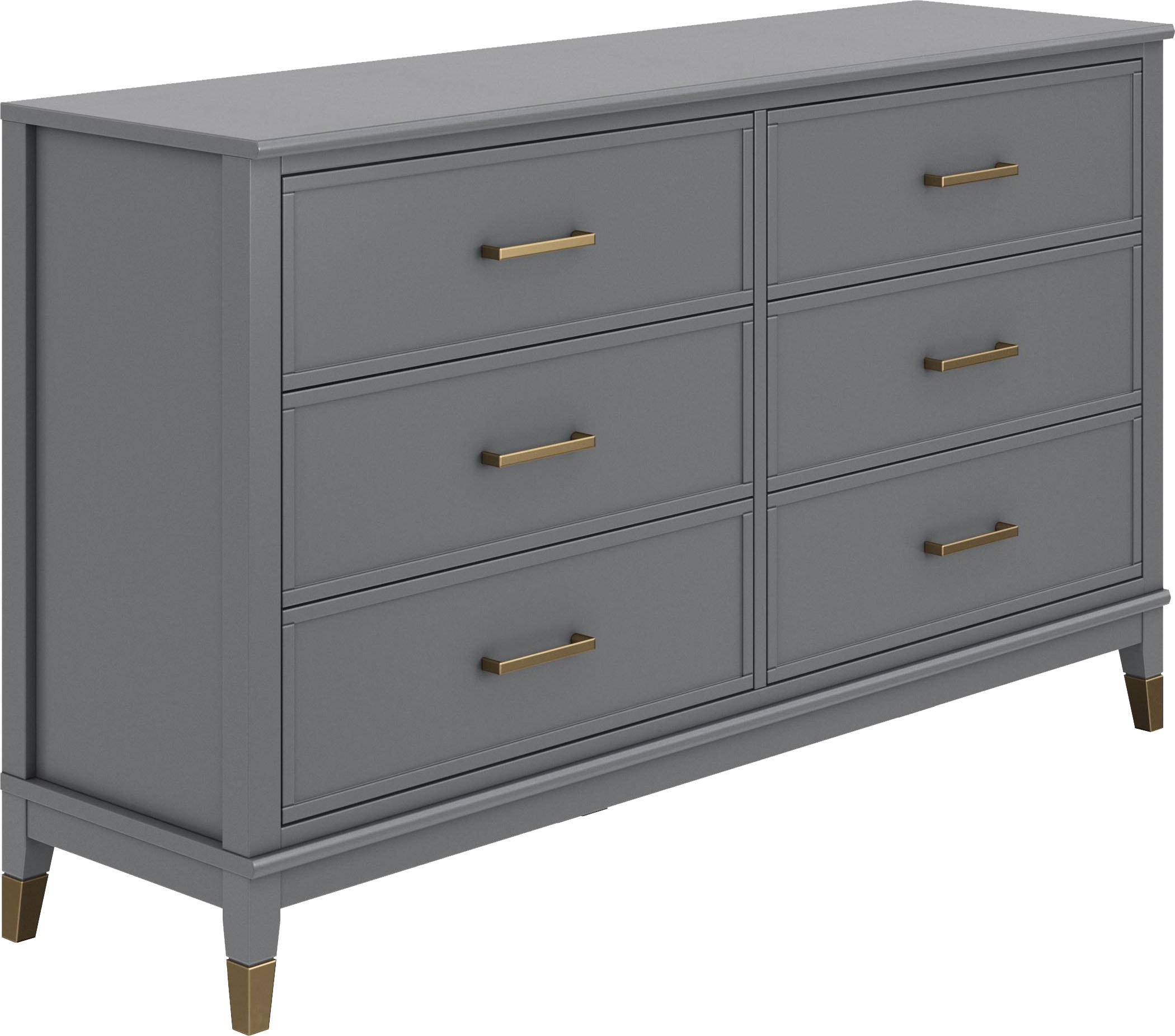 CosmoLiving by Cosmopolitan Kommode »Westerleigh« mit 6 Schubladen, MDF, Beine aus Massivholz, Höhe 85 cm, Breite 145 cm
