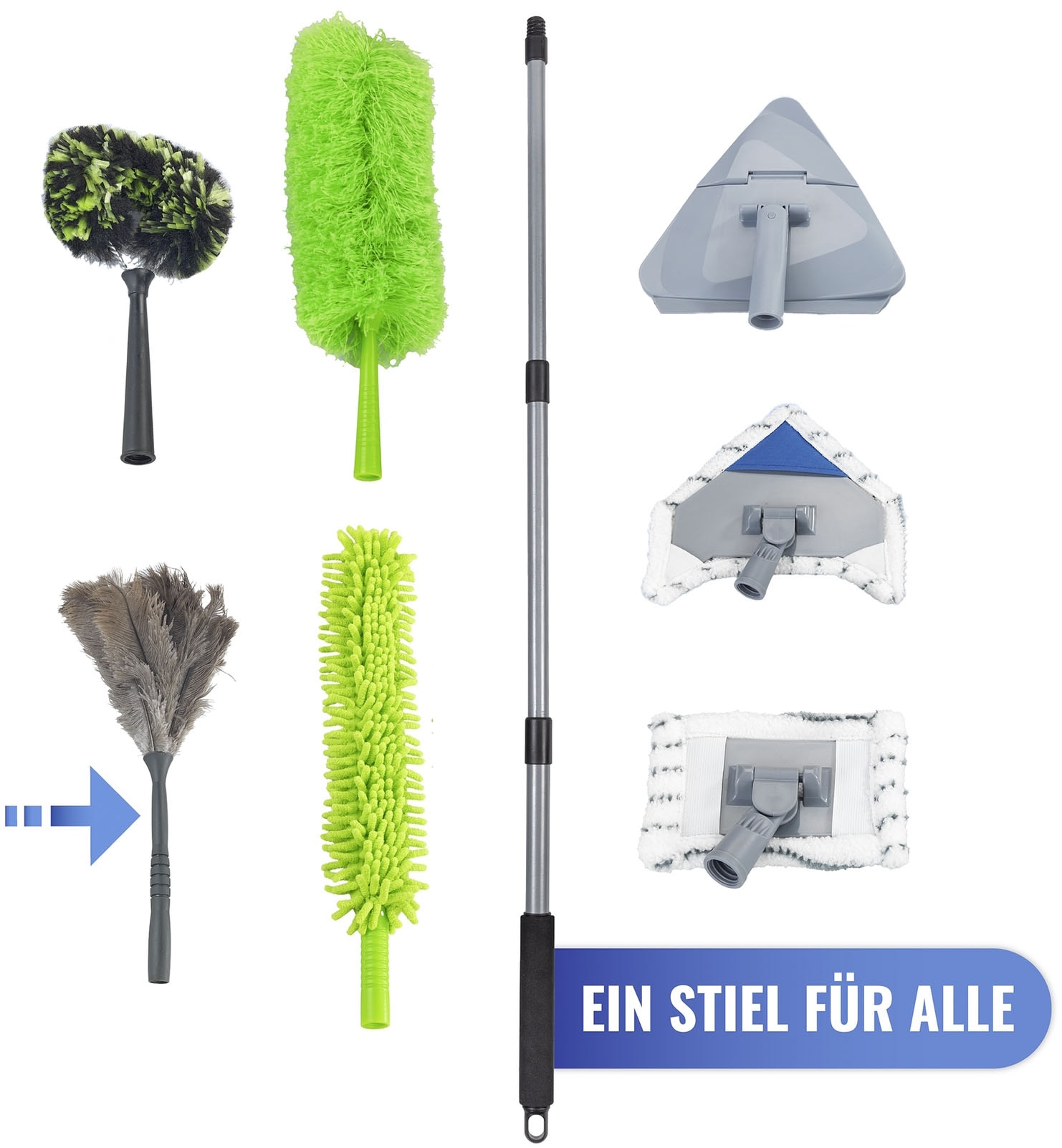 Maximex Staubwedel »Straußenfeder mit Knickgelenk und Teleskopstiel« Staubbesen, knickbar, für empfindliche Oberflächen