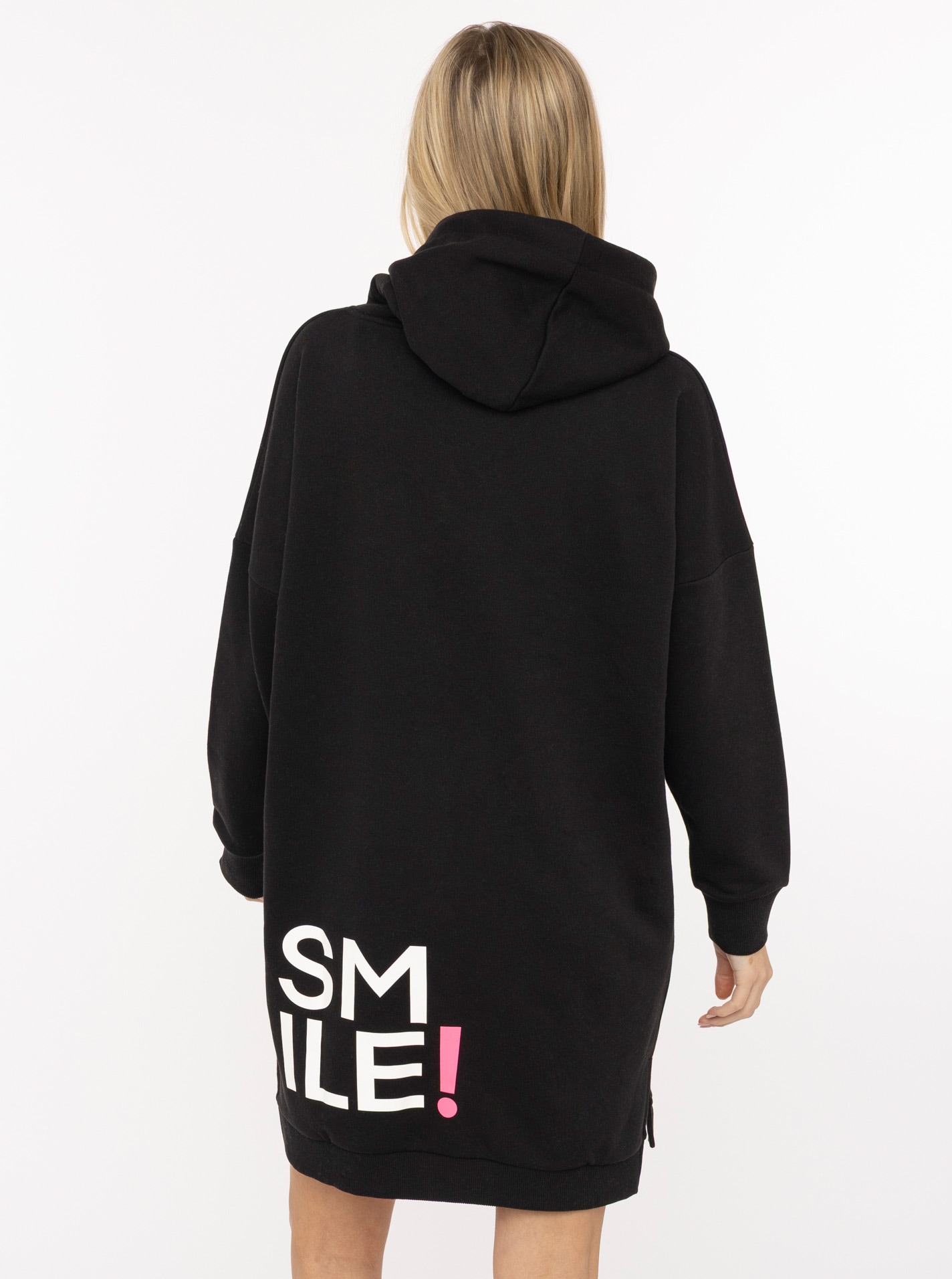 Zwillingsherz Sweatkleid »"Alissa"« Kapuze, Kängurutasche, Neon-Details, Print