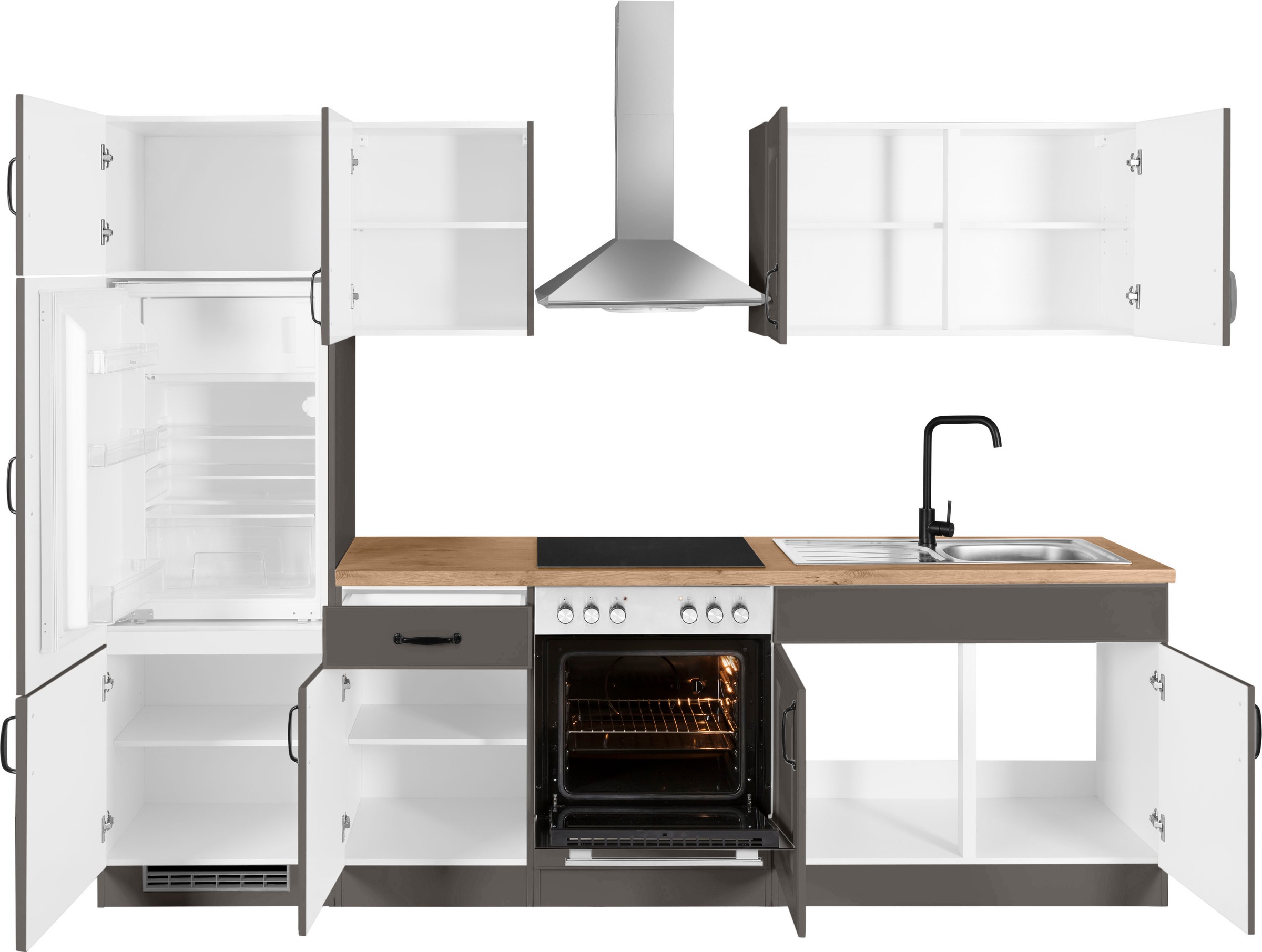 wiho Küchen Küchenzeile »Erla« mit E-Geräten, Breite 270 cm