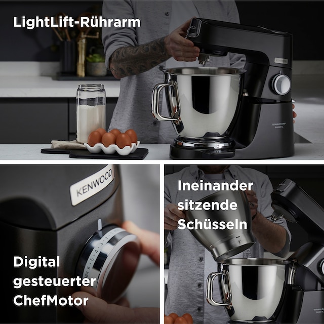 KENWOOD Küchenmaschine »Titanium Chef Baker XL KVL85.004BK, Zubehör, Gratis  Wert UVP 319,-