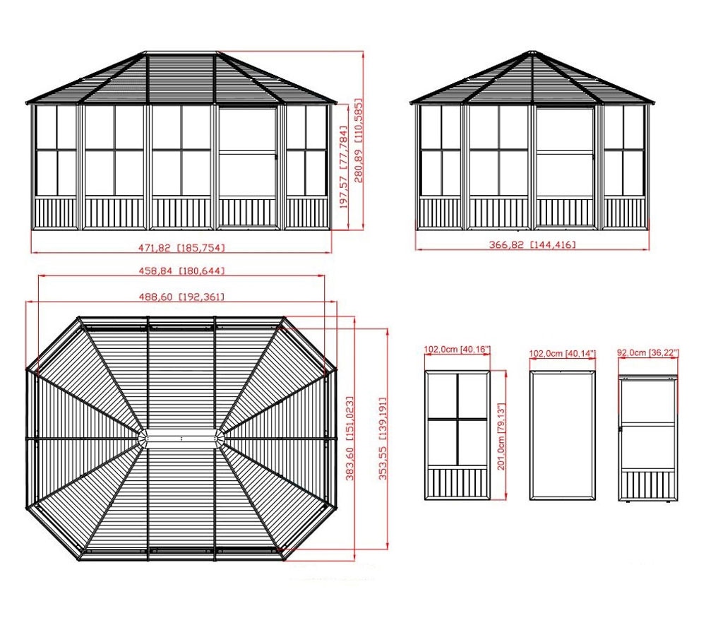 Sojag Pavillon »Charleston 12x15«, Wintergarten, BxT: 489x384 cm