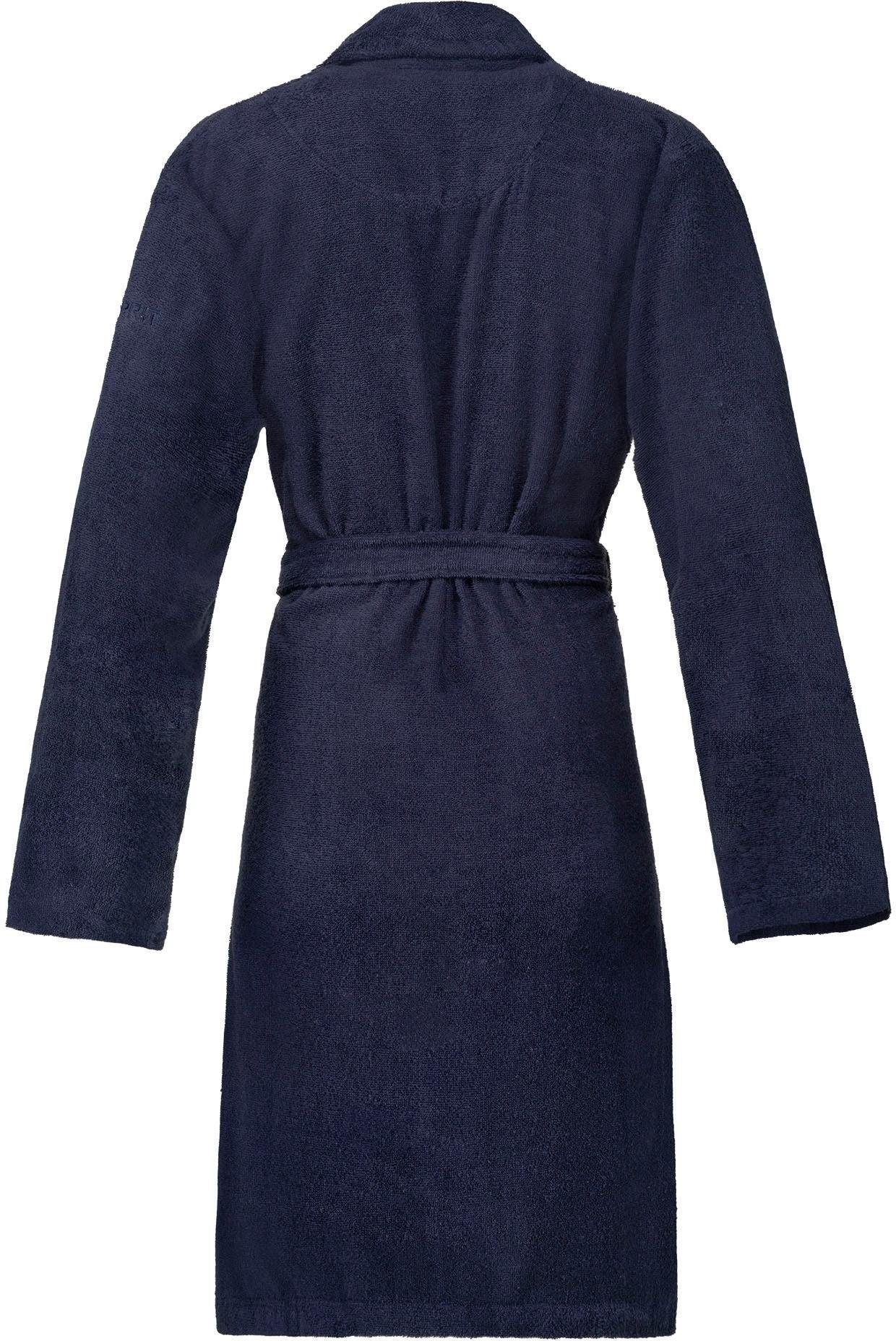 Esprit Unisex-Bademantel »Mono, ideal für Sauna & Spa, Hotelbademantel, Morgenmantel«, (1 St., mit Gürtel), mit Schalkragen & Logostickerei