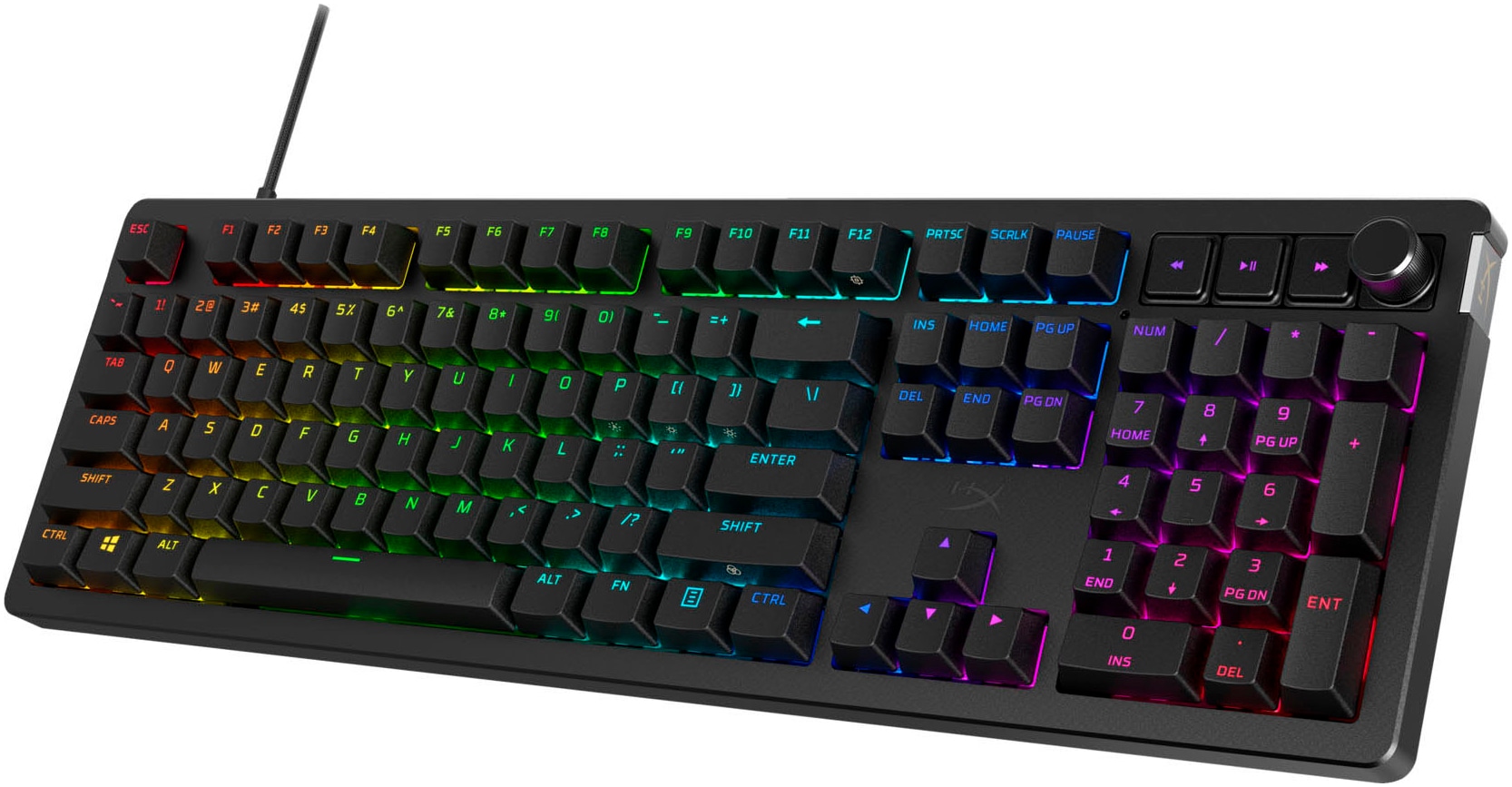 HyperX Gaming-Tastatur »Alloy Rise«, (Ziffernblock-Fn-Tasten-Profil-Speicher-Gaming-Modus-verstellbare Füße)